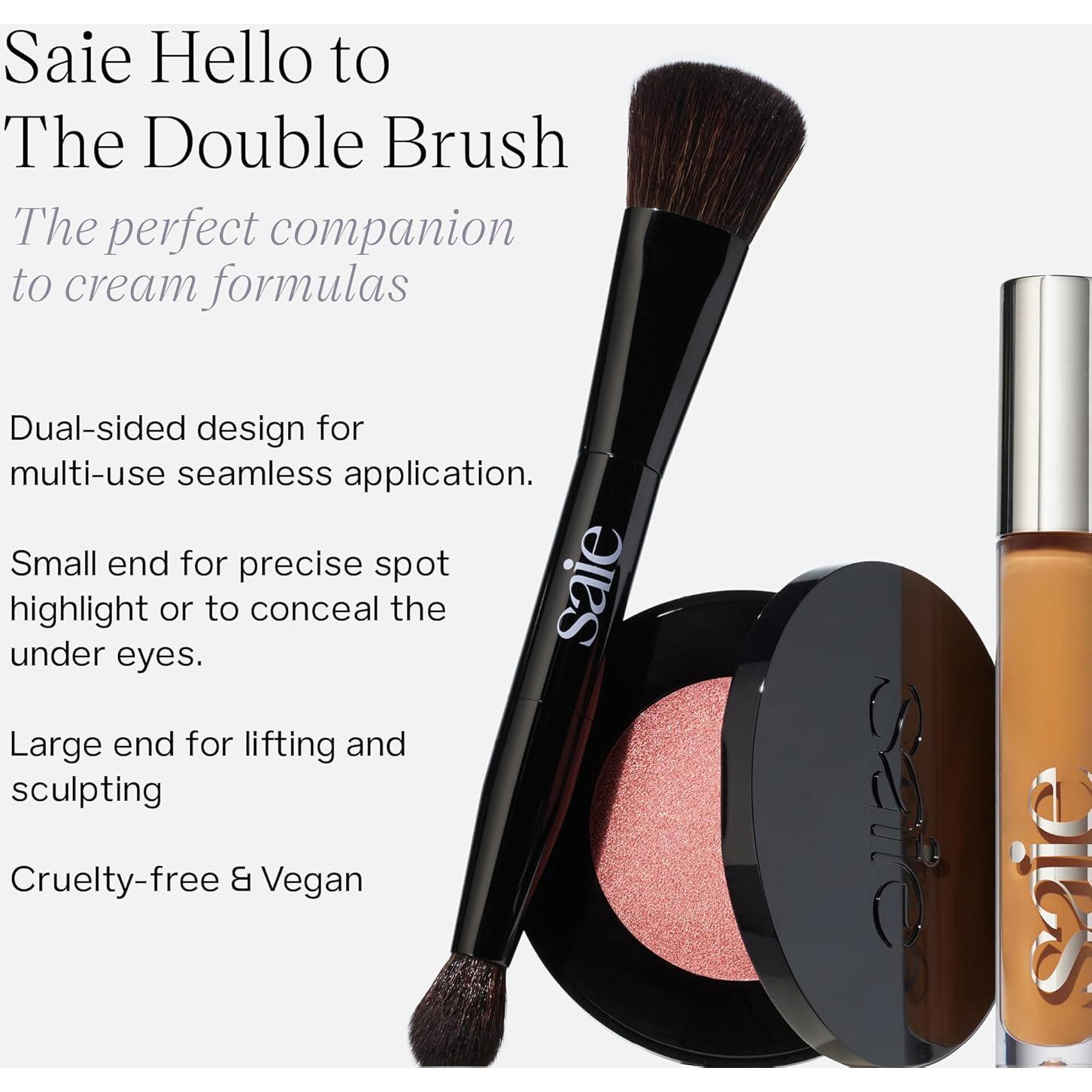 Pincel Doble Saie para Maquillaje - Aplicación Precisa 16.74cm