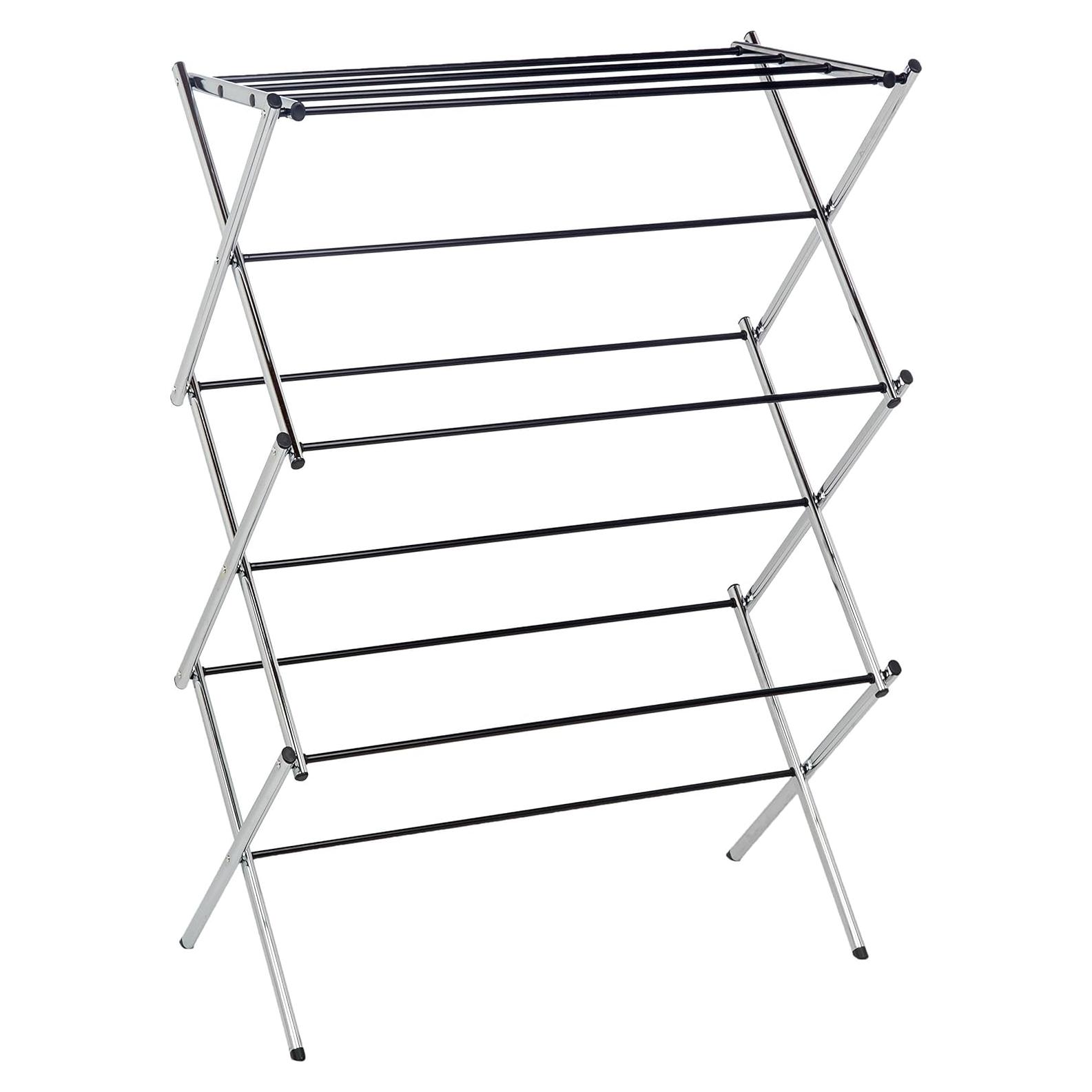 Estante Plegable para Secar Ropa Amazon Basics 106.2 cm Cromo
