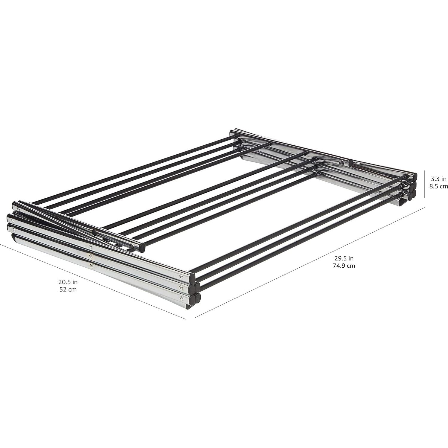 Estante Plegable para Secar Ropa Amazon Basics 106.2 cm Cromo