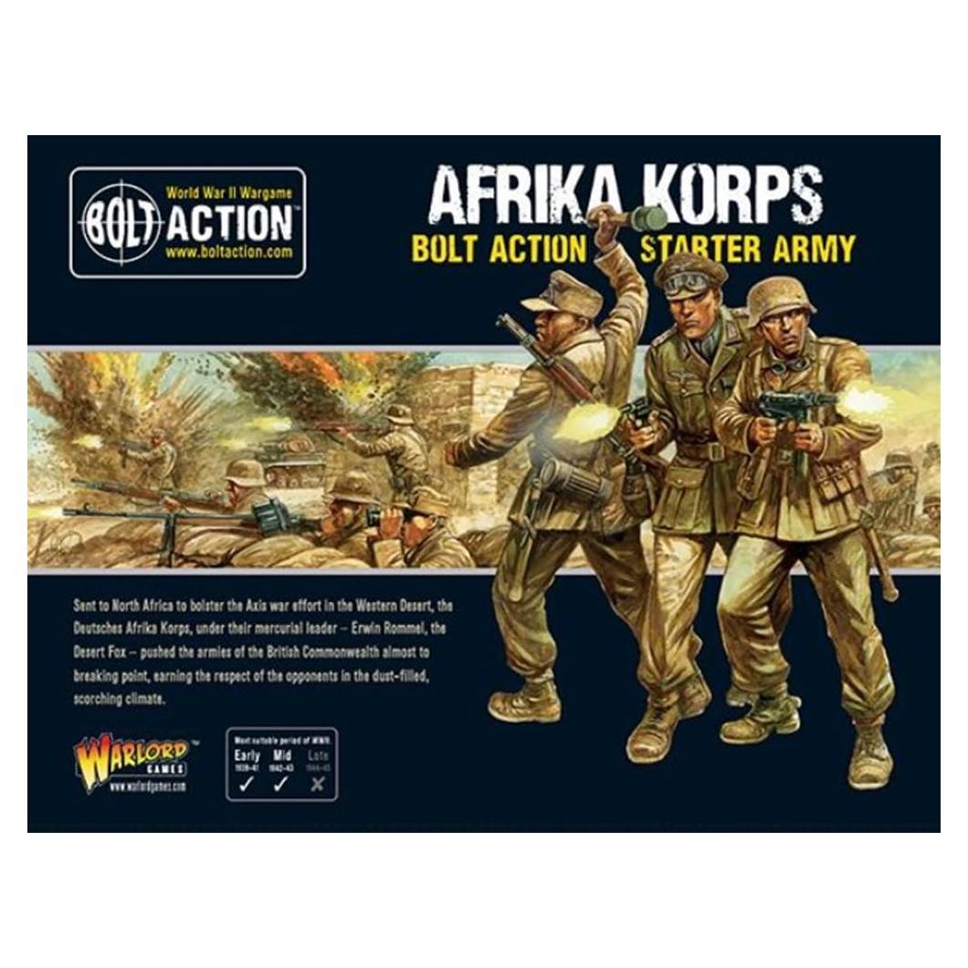 Paquete de Miniaturas Warlord Afrika Korps 1:56 - 36 Figuras Pintables
