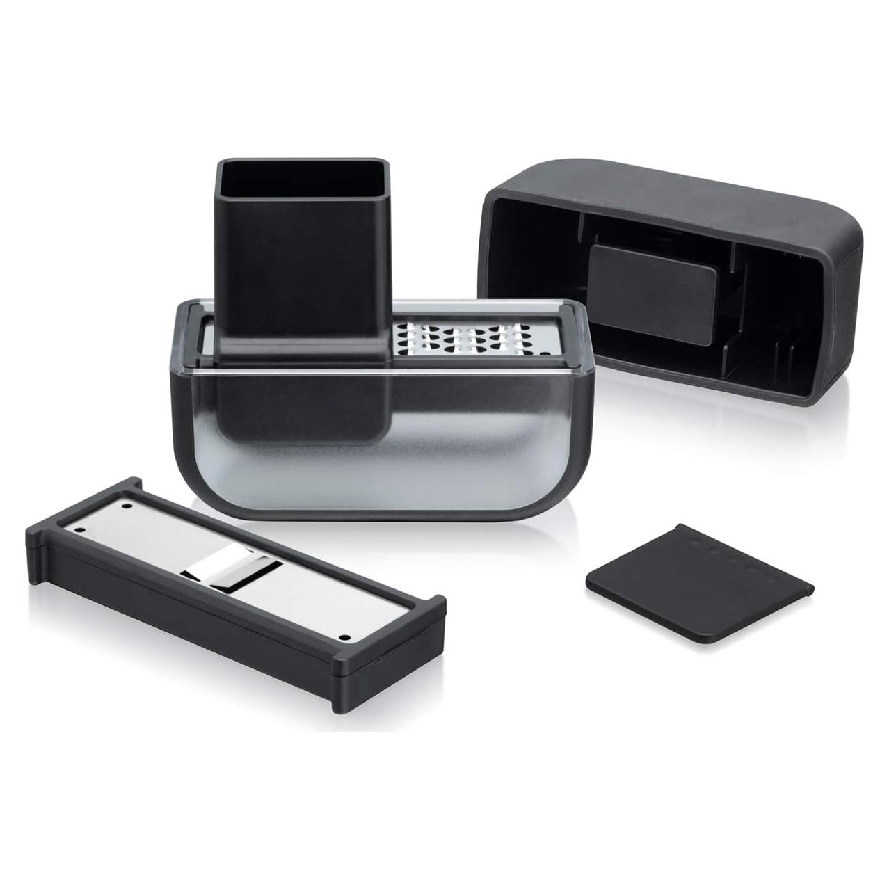 Juego Picador y Cortador de Ajo Microplane Negro