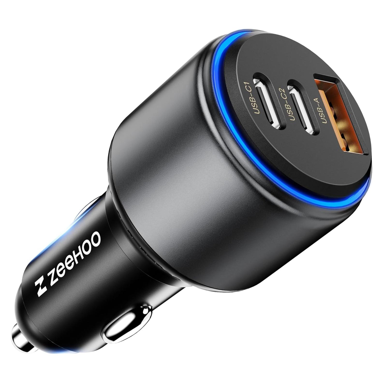 Cargador de Coche ZEEHOO USB C 95W Rápido para iPhone y Samsung