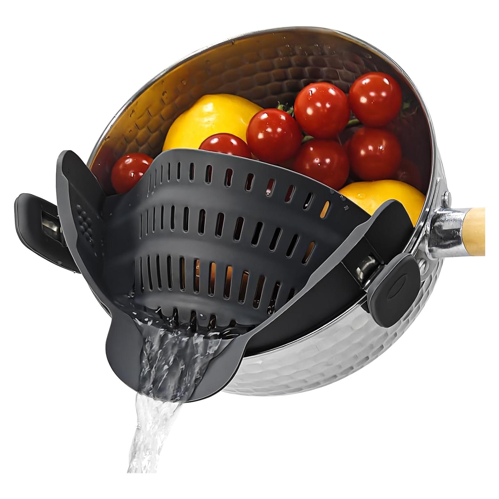 Colador Clip-On Starkitchen de Silicona Resistente al Calor - Negro
