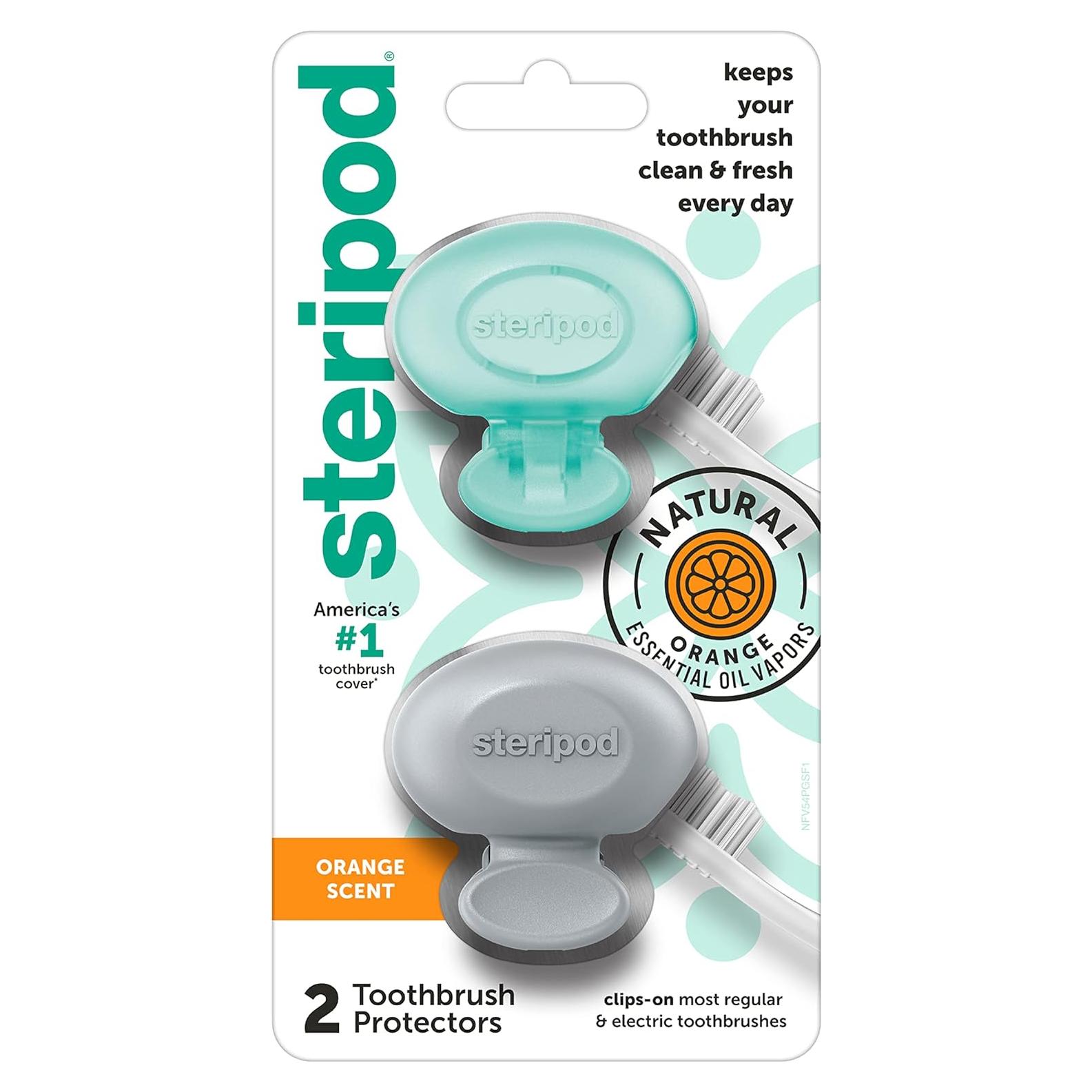 Protector de Cepillo de Dientes Steripod con Aceite Esencial Naranja - 2 Unidades