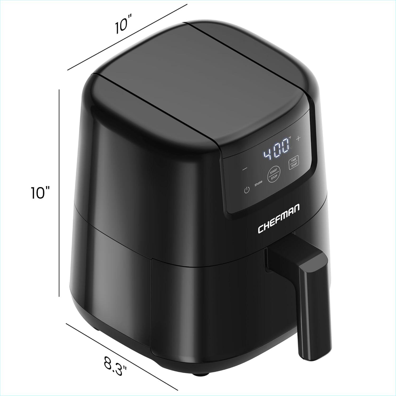 Freidora de Aire Chefman 2 Qt Digital Antiadherente Negra