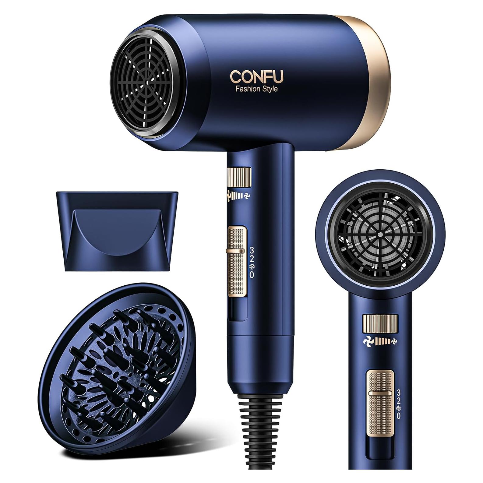 Secador de Pelo CONFU 1600W con Difusor y 3 Temperaturas