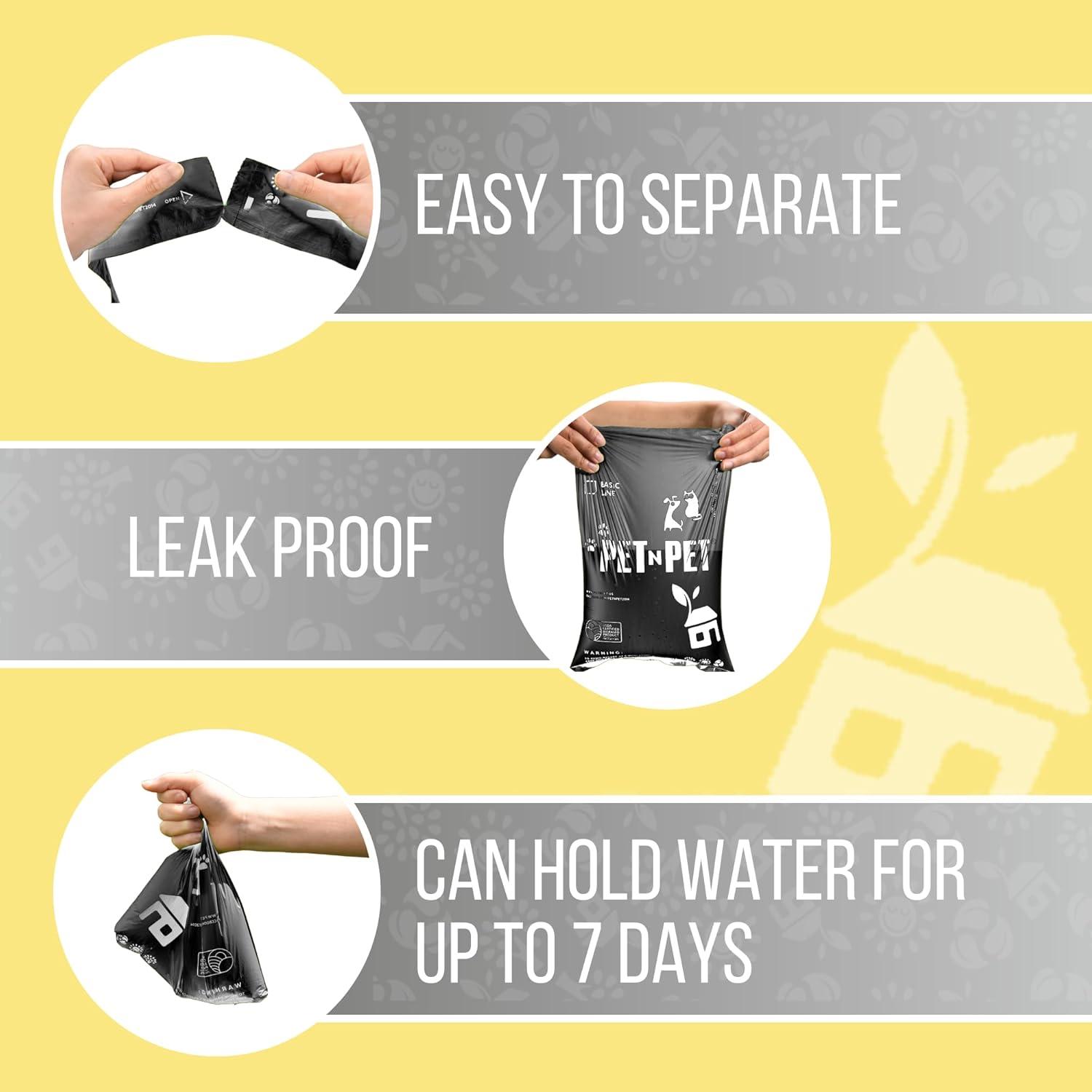 Bolsas de Excremento para Perros Pet N Pet 1080 Cuentas Negras