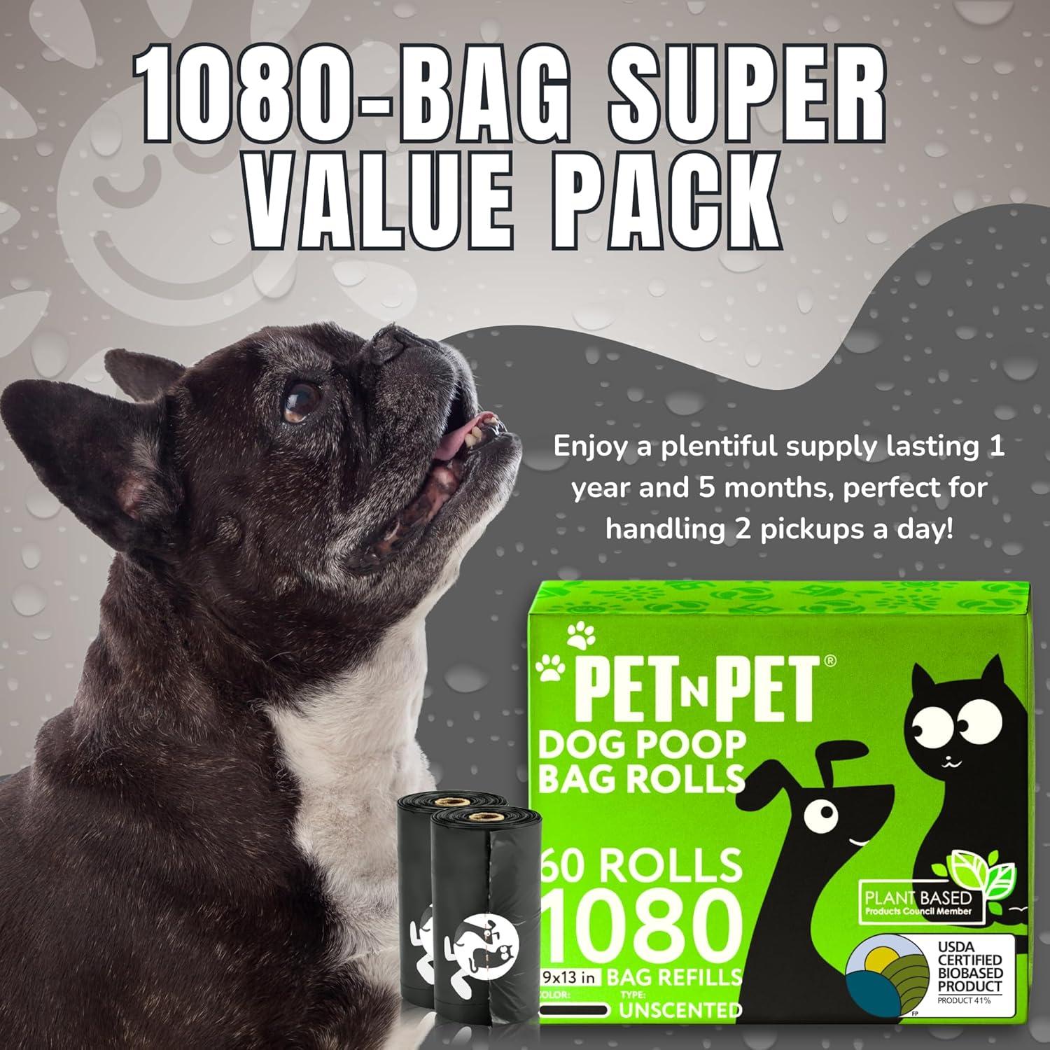 Bolsas de Excremento para Perros Pet N Pet 1080 Cuentas Negras