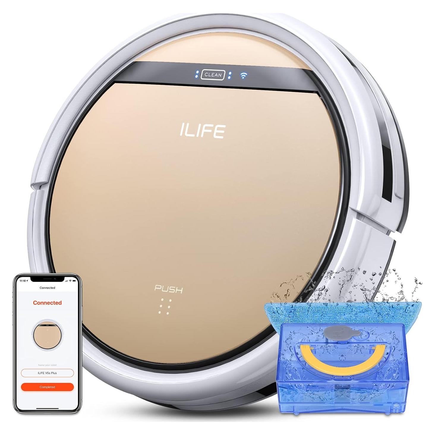 Aspiradora Robótica ILIFE V5s Plus 2-en-1 con Mopa, WiFi
