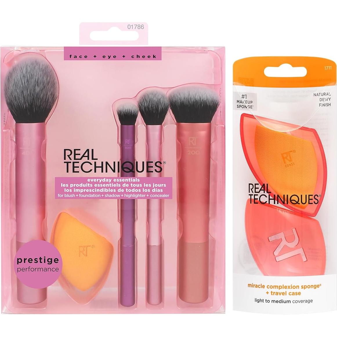 Kit de Brochas de Maquillaje Real Techniques 7 Piezas con Esponja