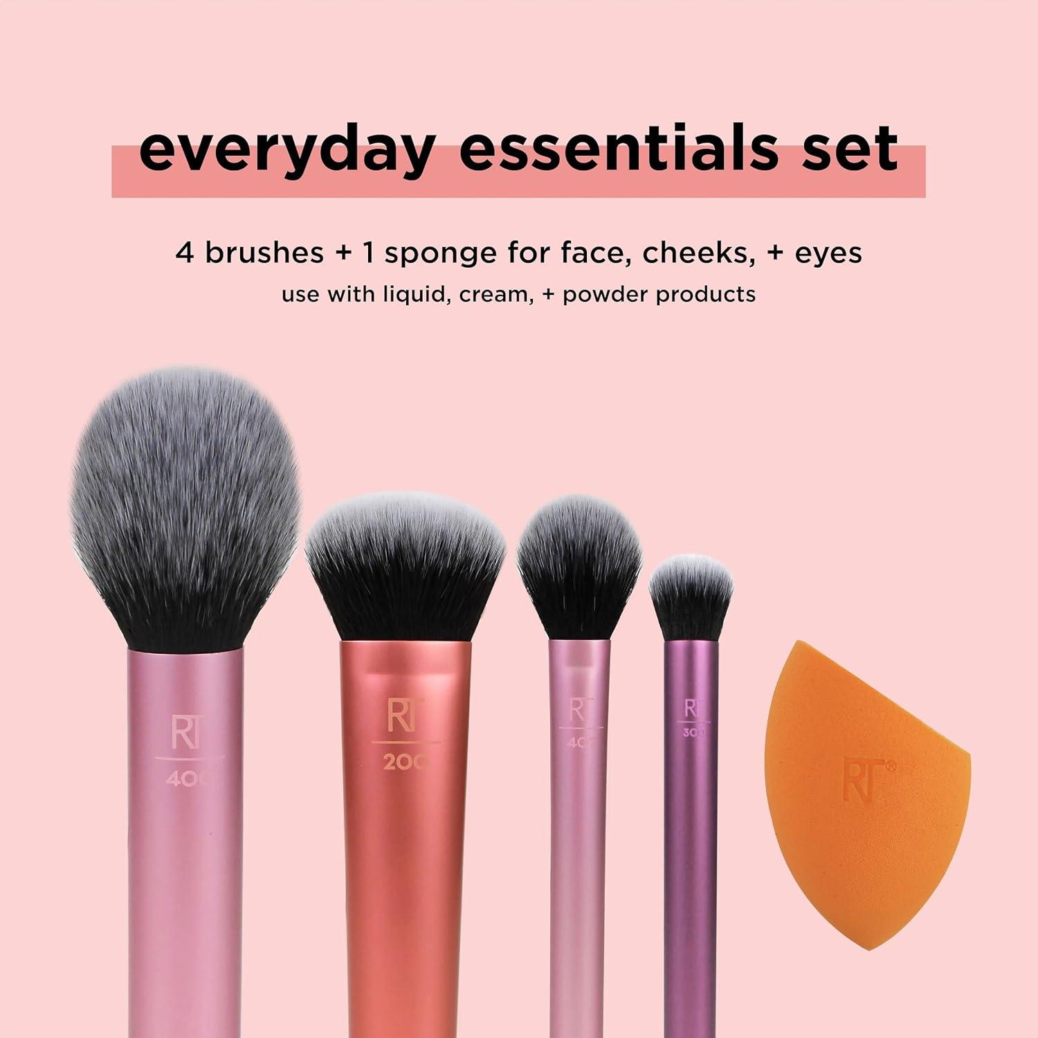 Kit de Brochas de Maquillaje Real Techniques 7 Piezas con Esponja