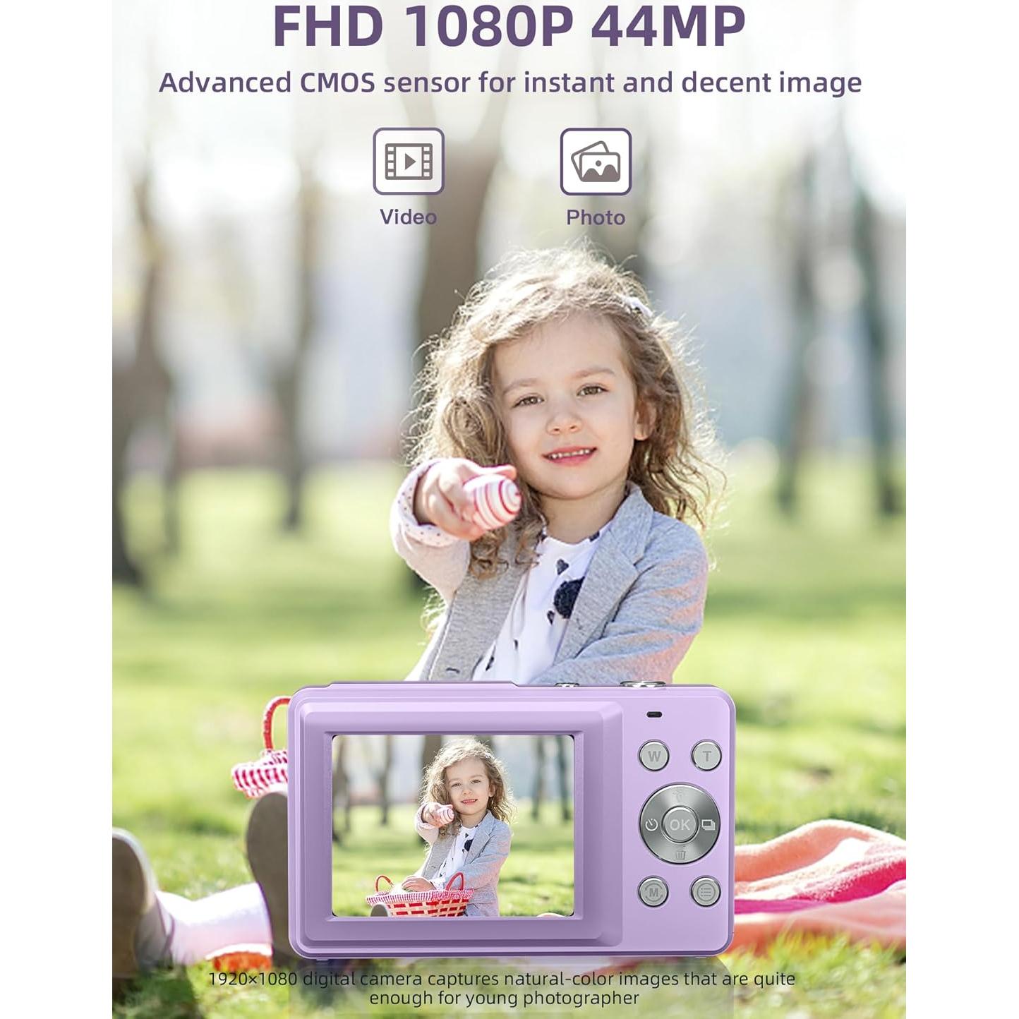 Cámara Digital FHD 1080P Camkory US-DC403L-S 44MP Púrpura