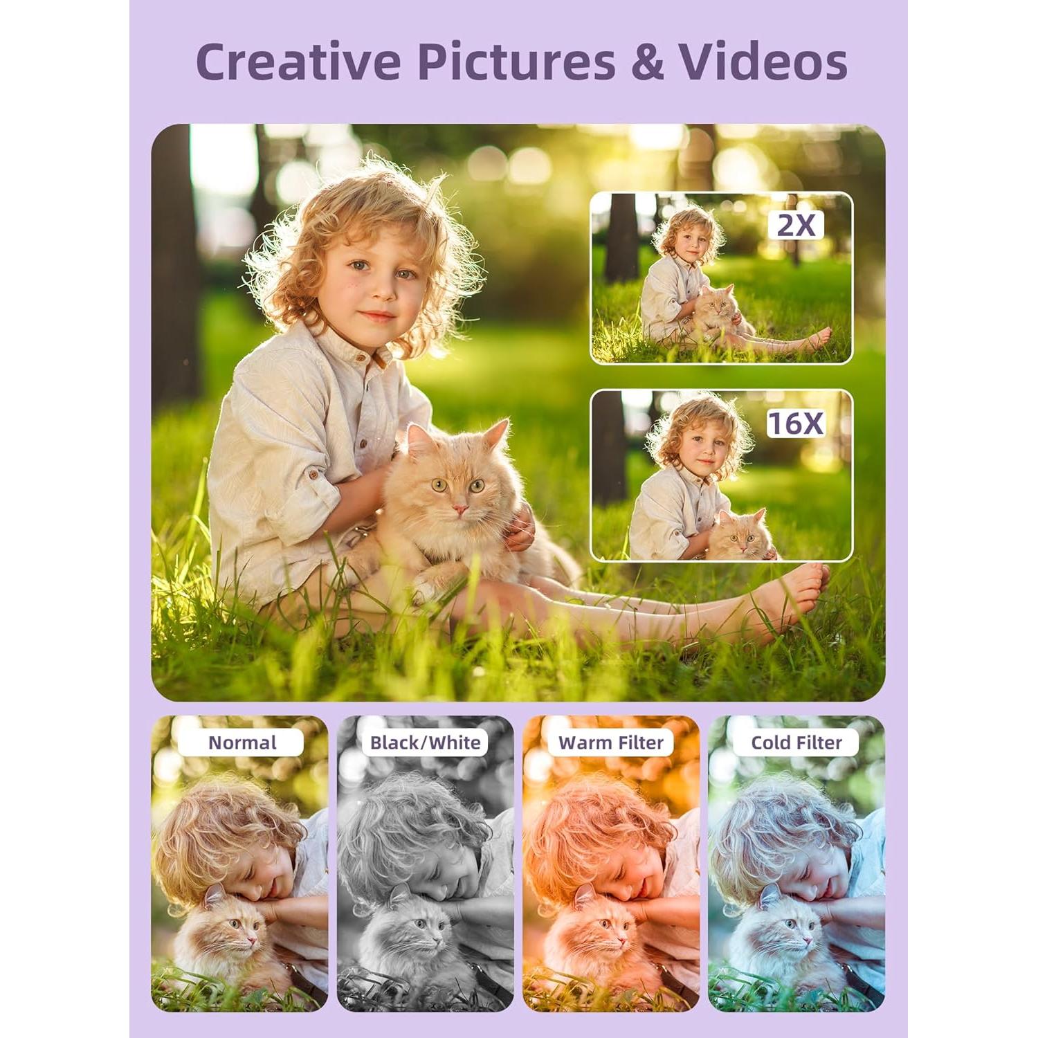 Cámara Digital FHD 1080P Camkory US-DC403L-S 44MP Púrpura