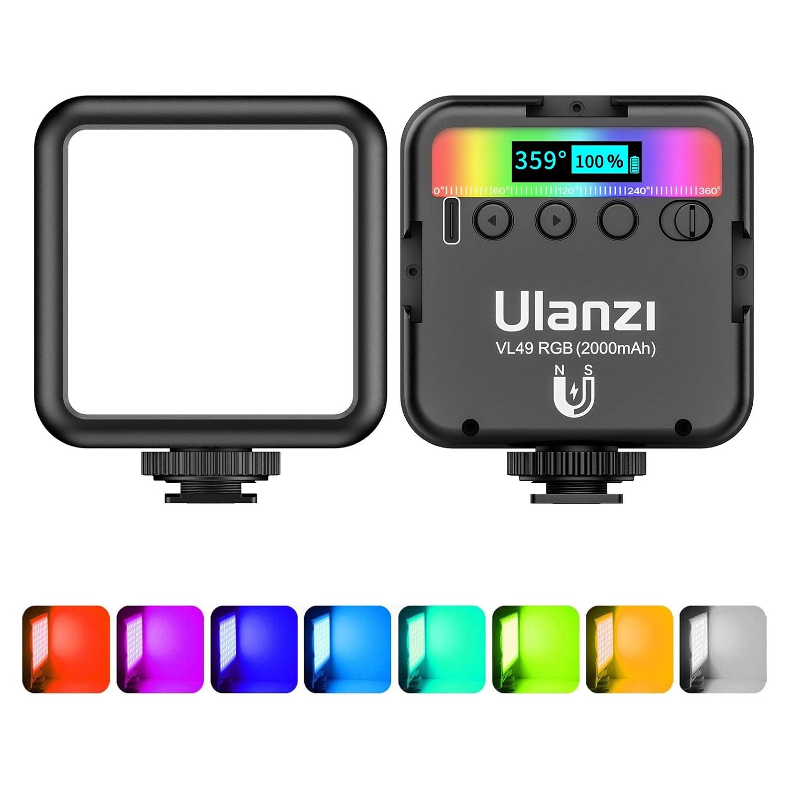 Luz LED RGB ULANZI VL49 Portátil 2000mAh 2500-9000K