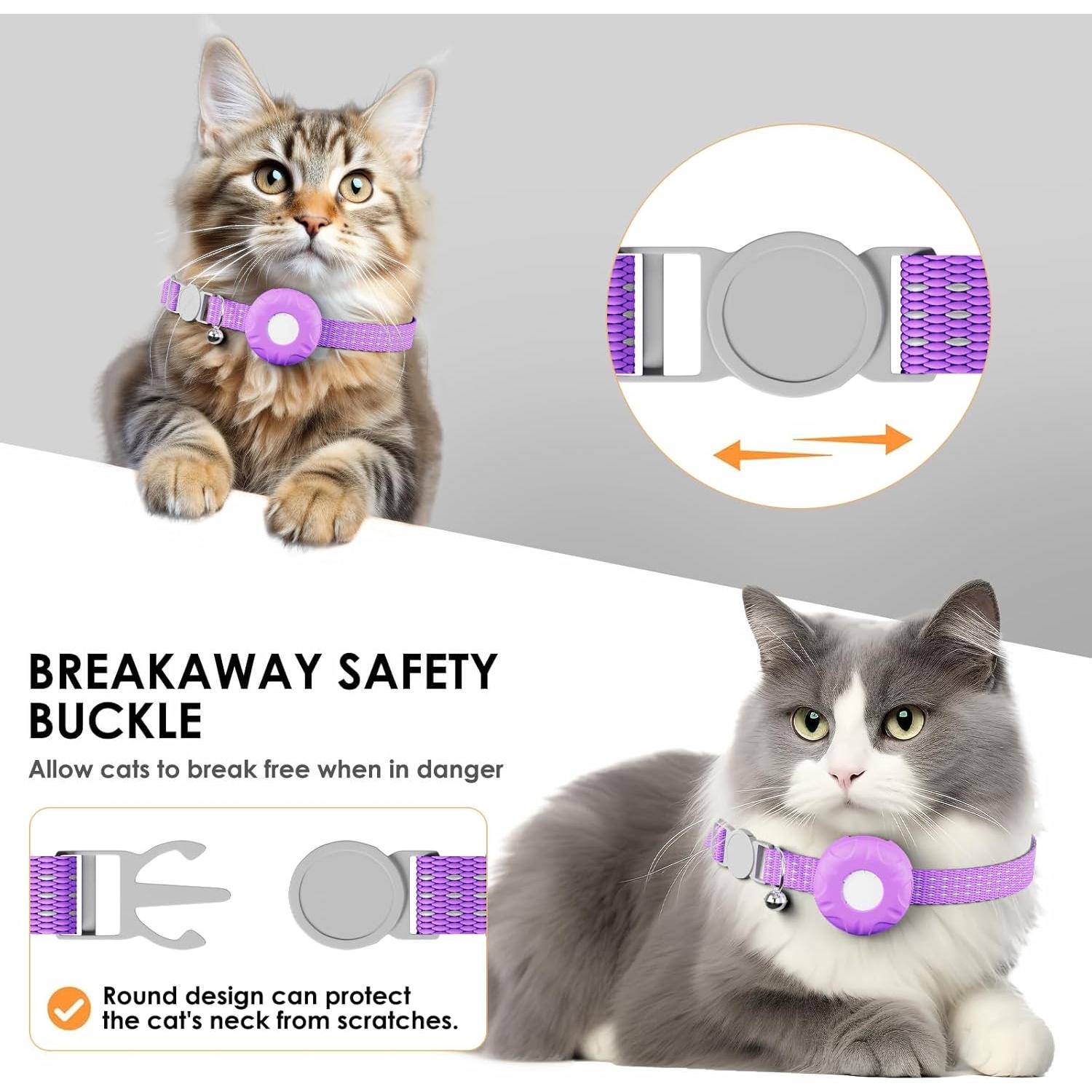 Rastreador GPS para Gatos HONGTOP Morado, Sin Cuota Mensual