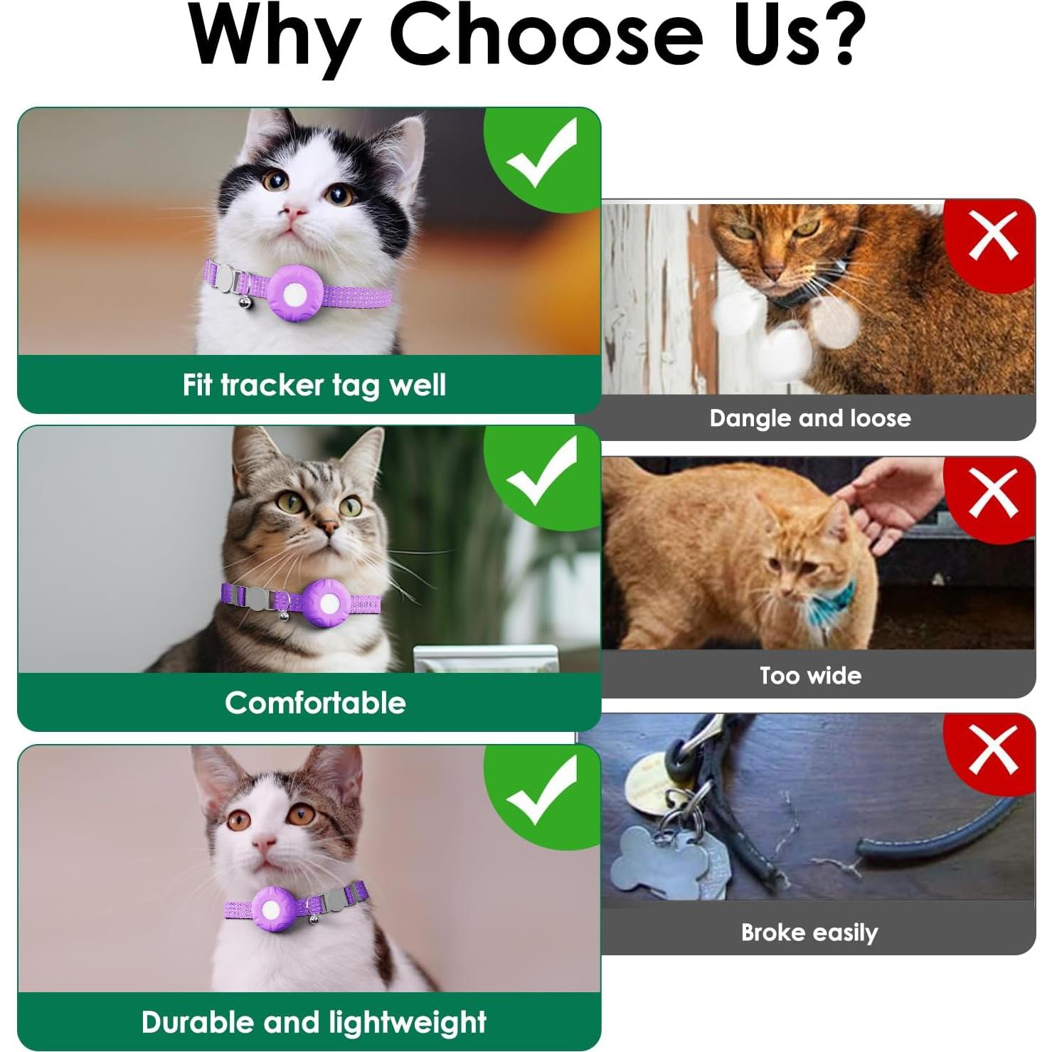 Rastreador GPS para Gatos HONGTOP Morado, Sin Cuota Mensual