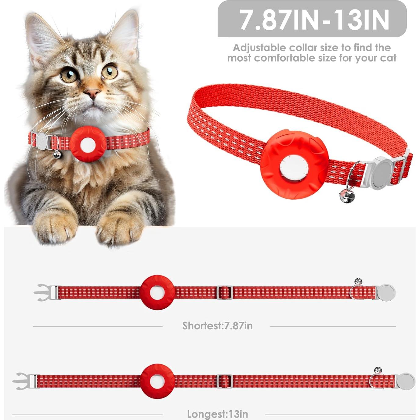 Rastreador GPS para Gatos HONGTOP Rojo, Sin Cuota Mensual