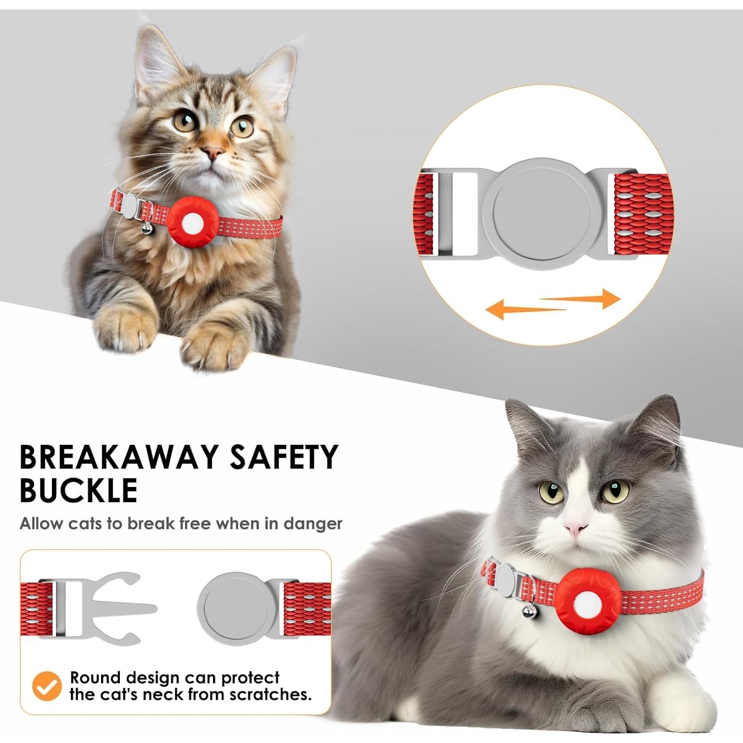 Rastreador GPS para Gatos HONGTOP Rojo, Sin Cuota Mensual