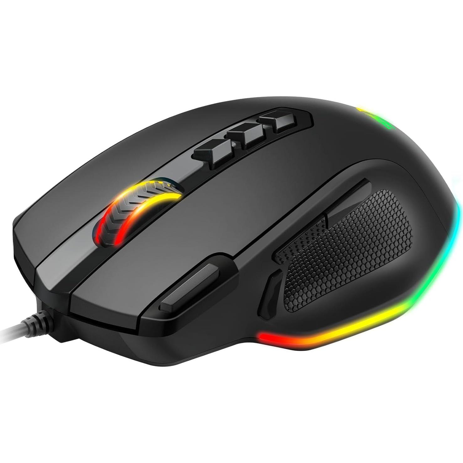 Ratón Gaming Redragon M614 Con Cable RGB 8000 DPI 11 Botones