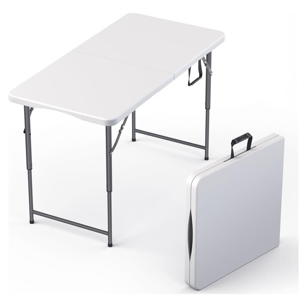 Mesa Plegable 1.22m Ajustable Blanco Nuestro Espacio Moderno