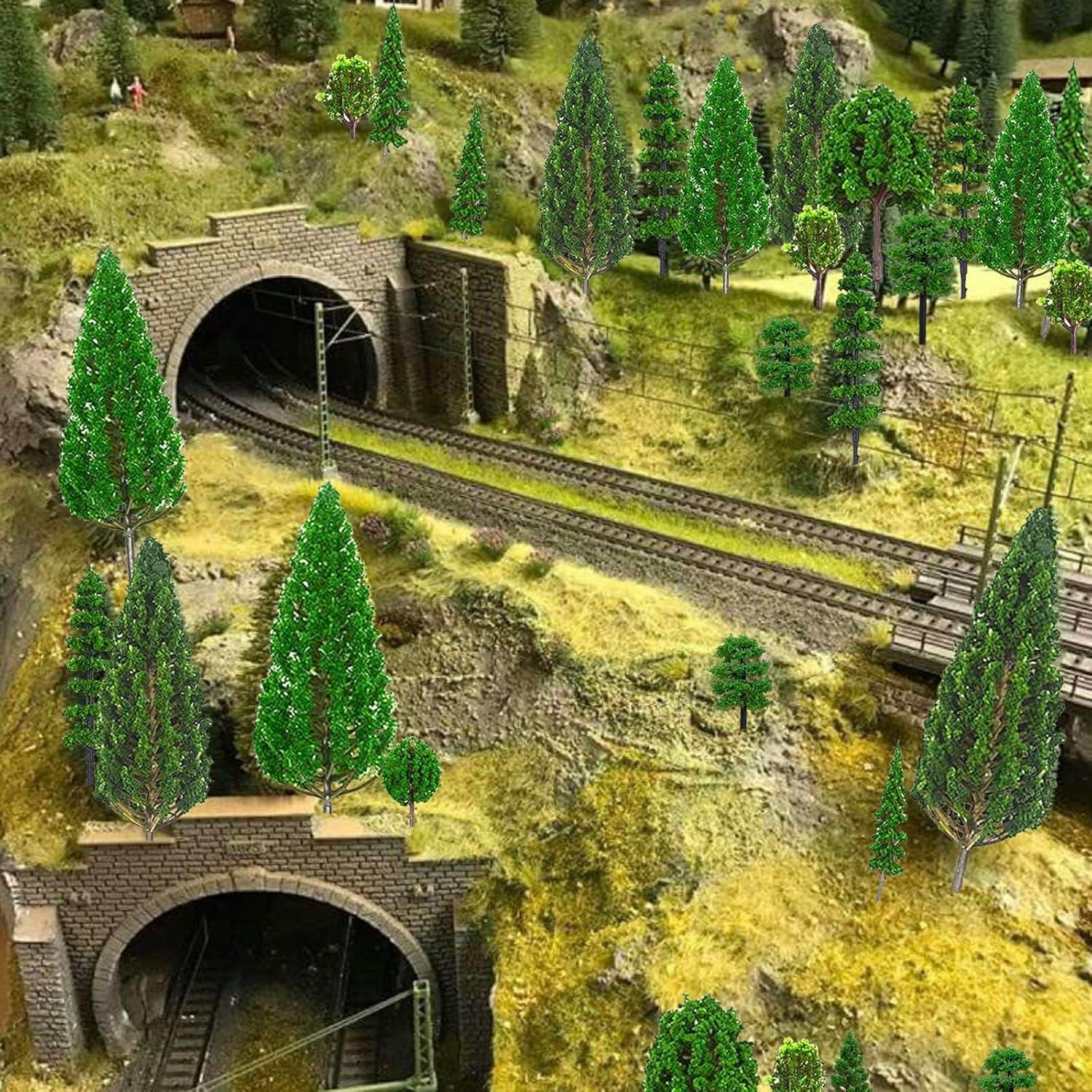 32 Árboles Modelo Mezclados SONICEBUY para Diorama Verde
