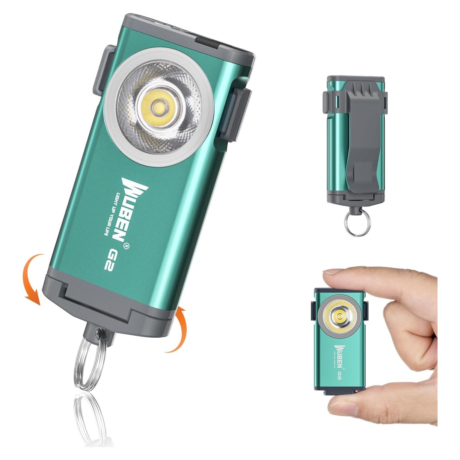 Linterna Mini WUBEN G2 Verde 500 Lúmenes Recargable 5 Modos