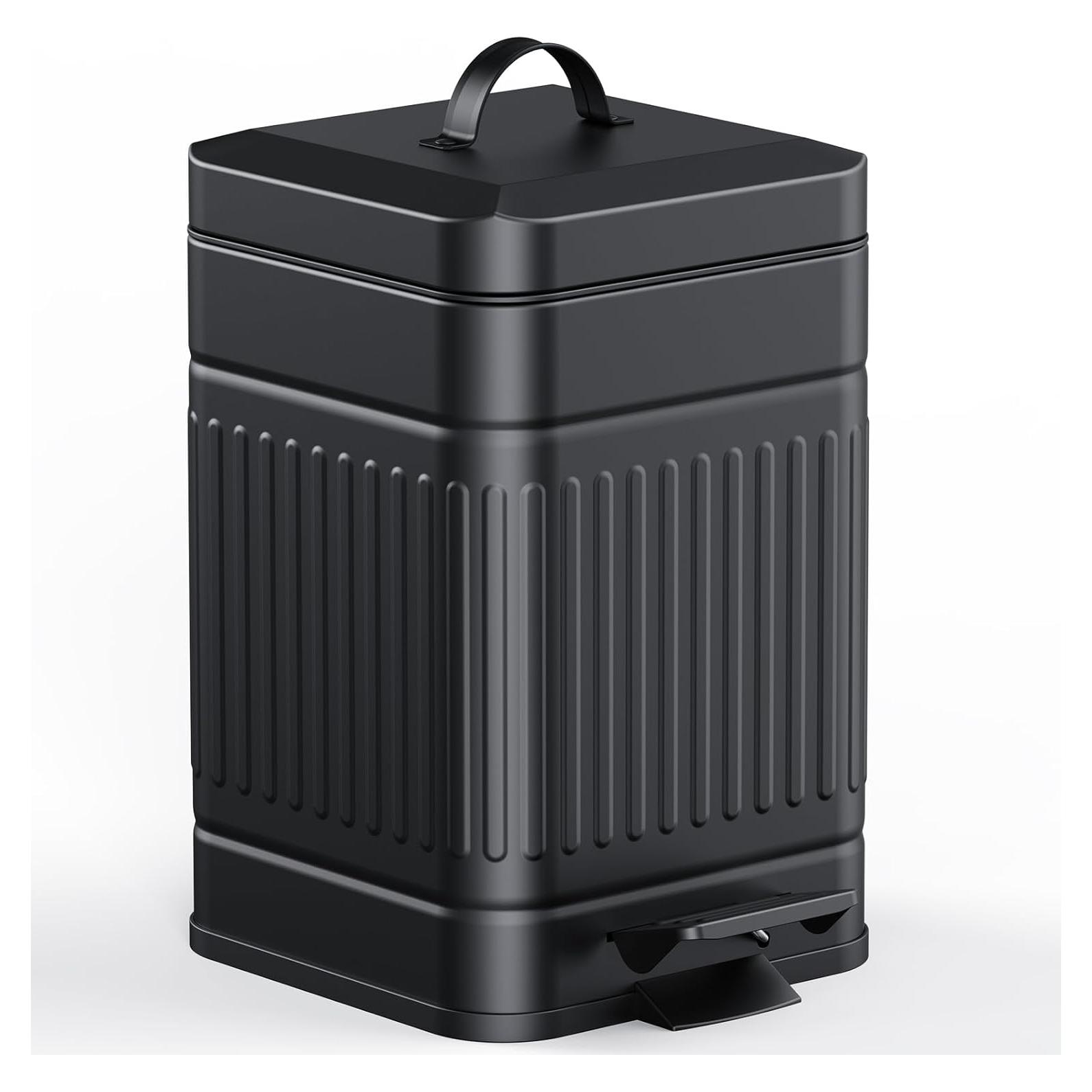 Papelera CEROELDA 5L Acero Inoxidable Retro con Tapa