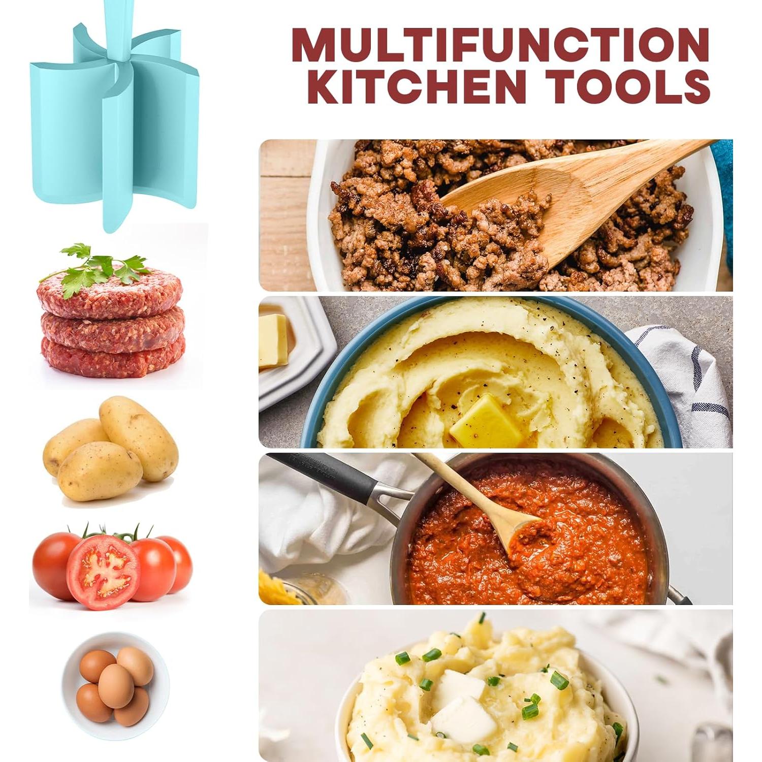 Picador de Carne PGYARD Aplastador Nylon Antiadherente Aqua