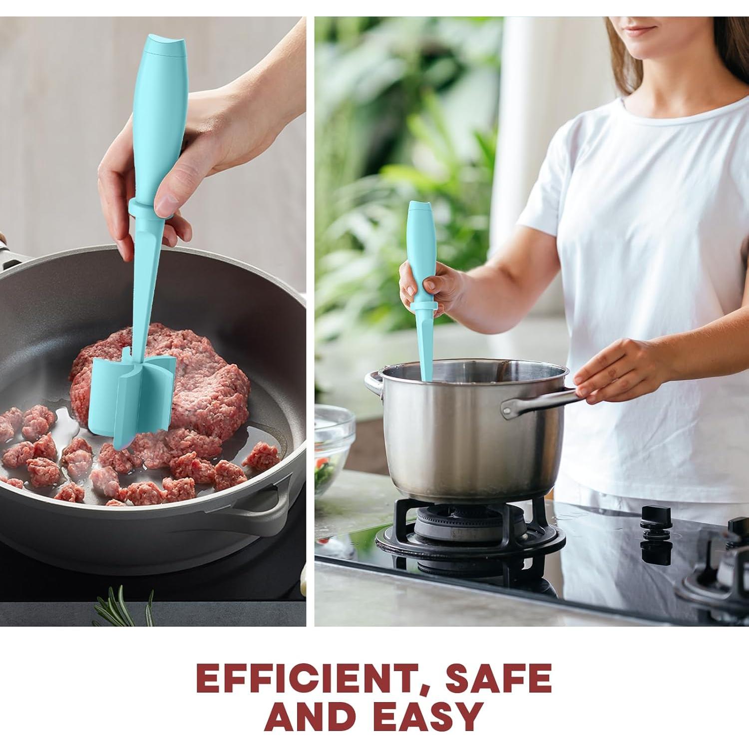 Picador de Carne PGYARD Aplastador Nylon Antiadherente Aqua