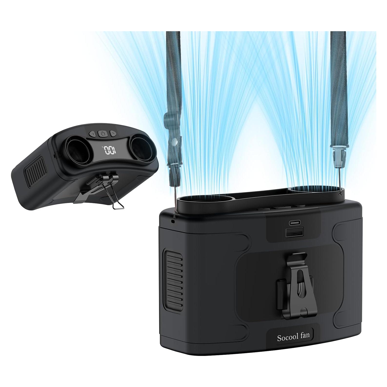 Ventilador Portátil Socool K60 10000mAh Clip Cintura 10 Velocidades