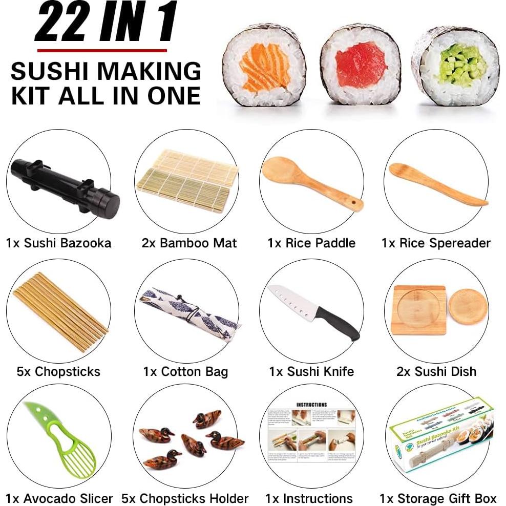 Kit de Hacer Sushi SmileTools 22 Piezas para Principiantes
