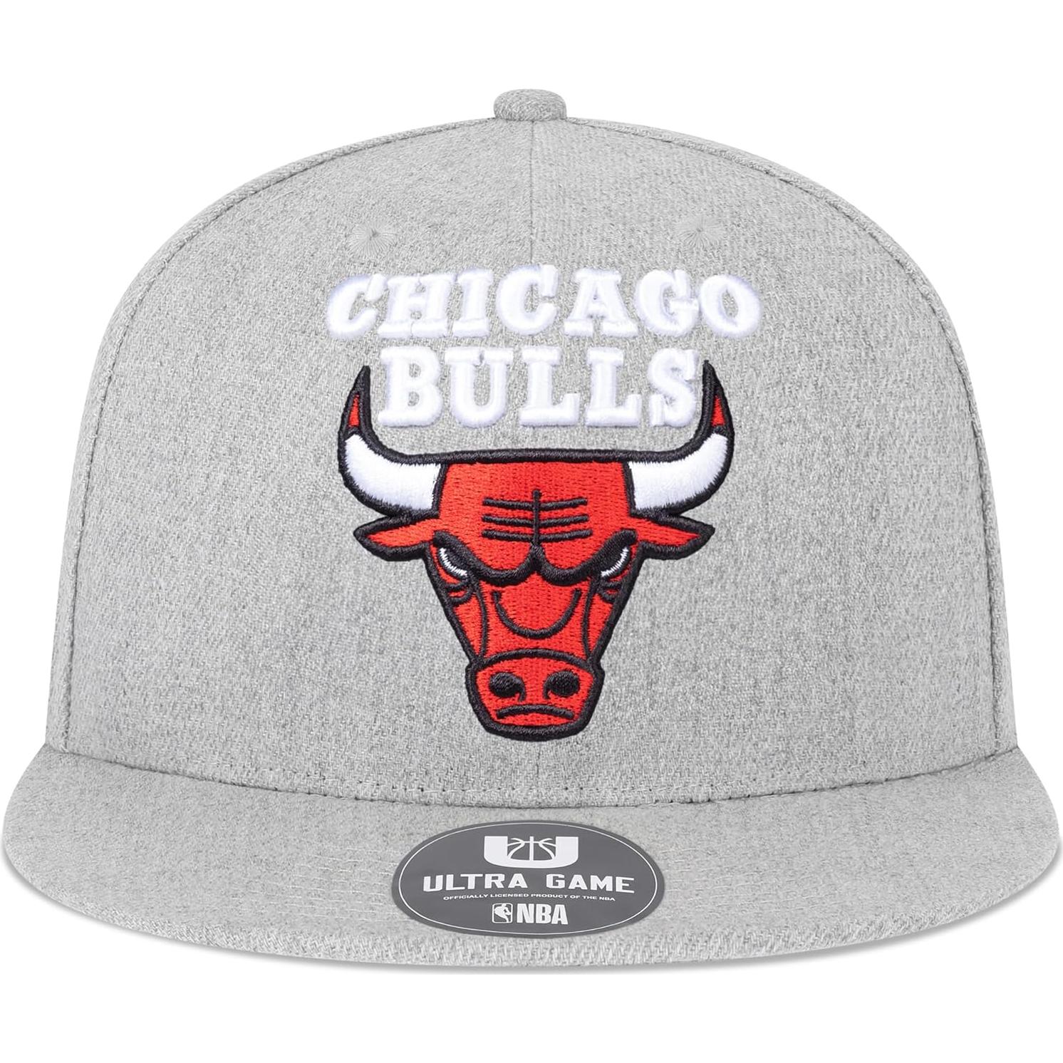 Gorro de Béisbol Ultra Game NBA Chicago Bulls Gris