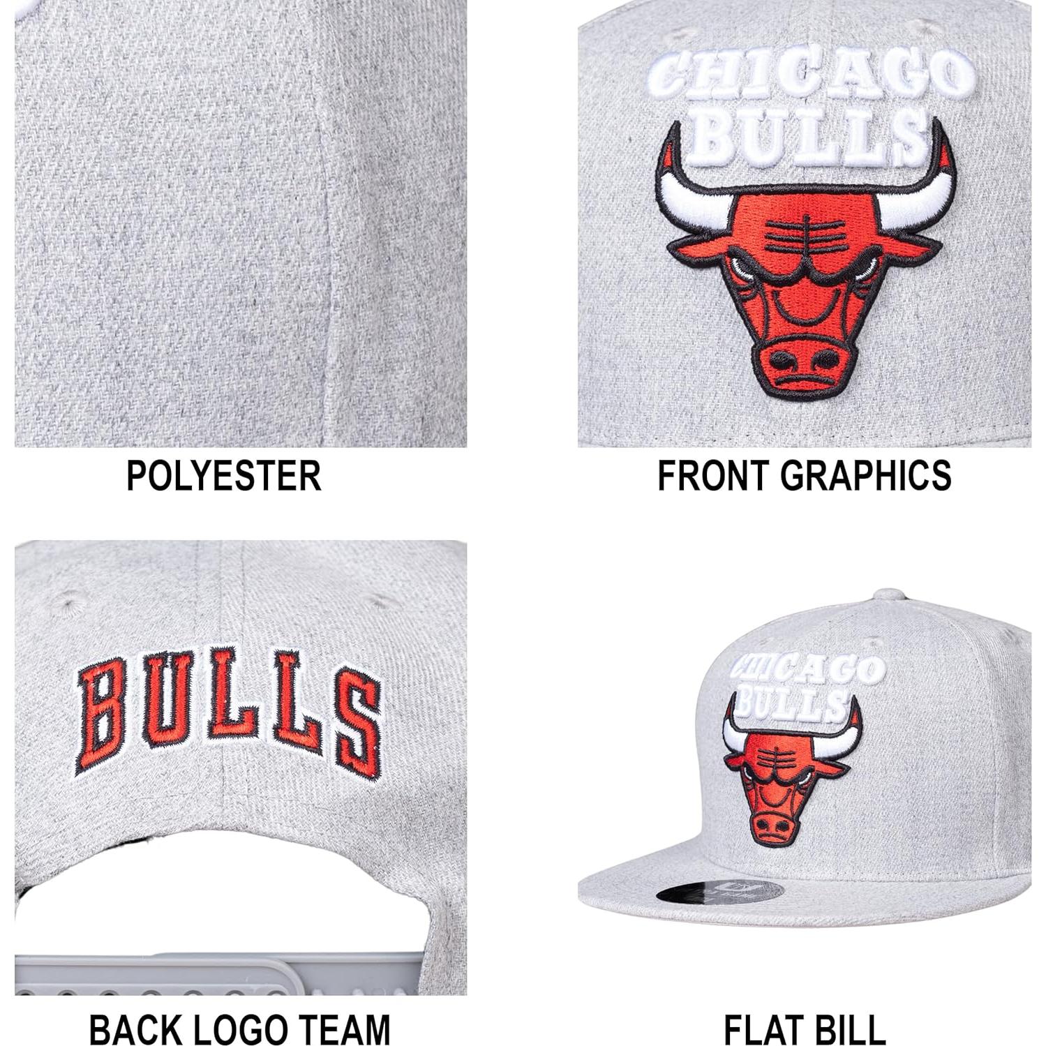 Gorro de Béisbol Ultra Game NBA Chicago Bulls Gris