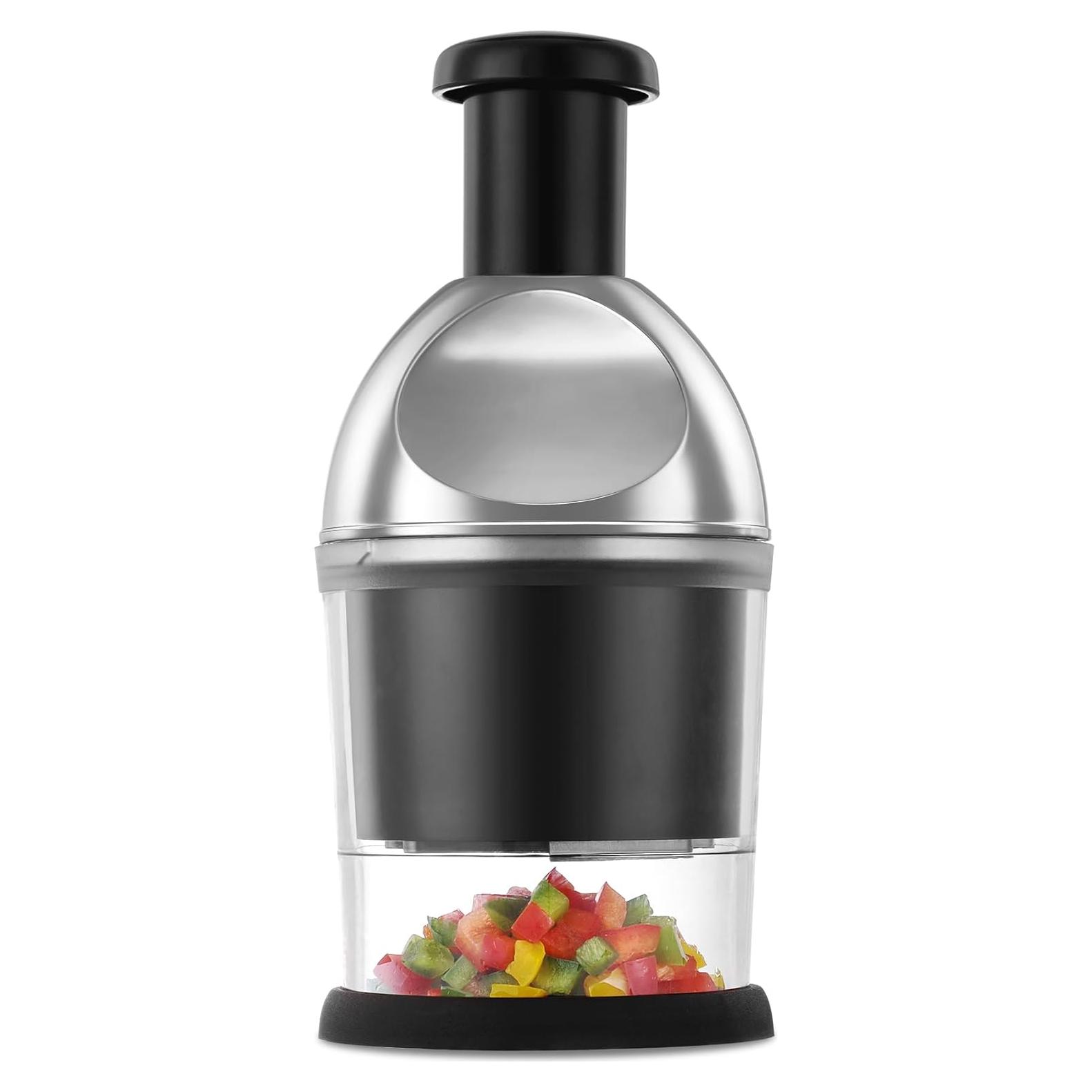 Picador Manual de Alimentos GDL - Acero Inoxidable, Negro