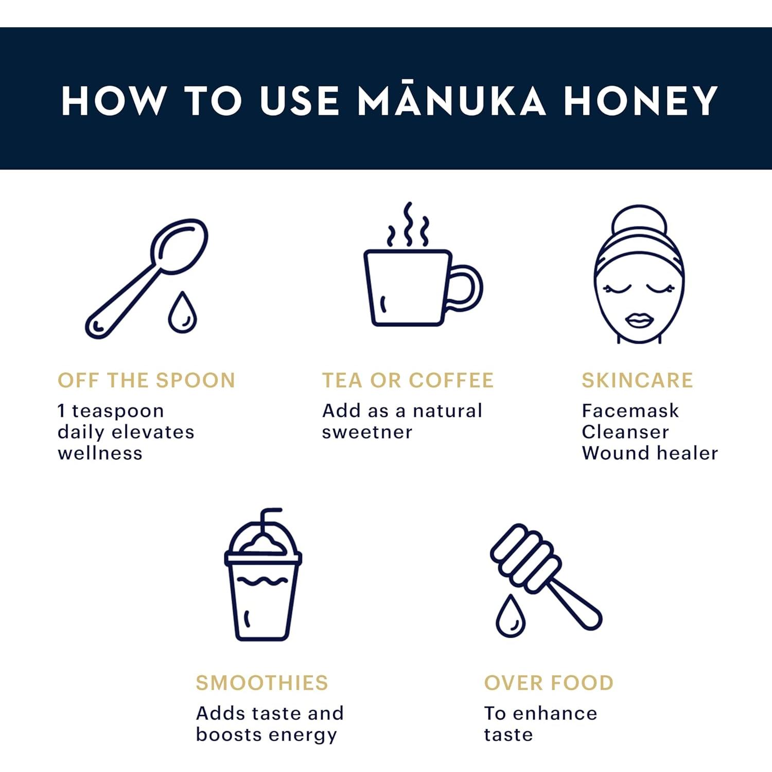 Miel de Manuka Health UMF 6+ MGO 115+ 250g Cruda de Nueva Zelanda