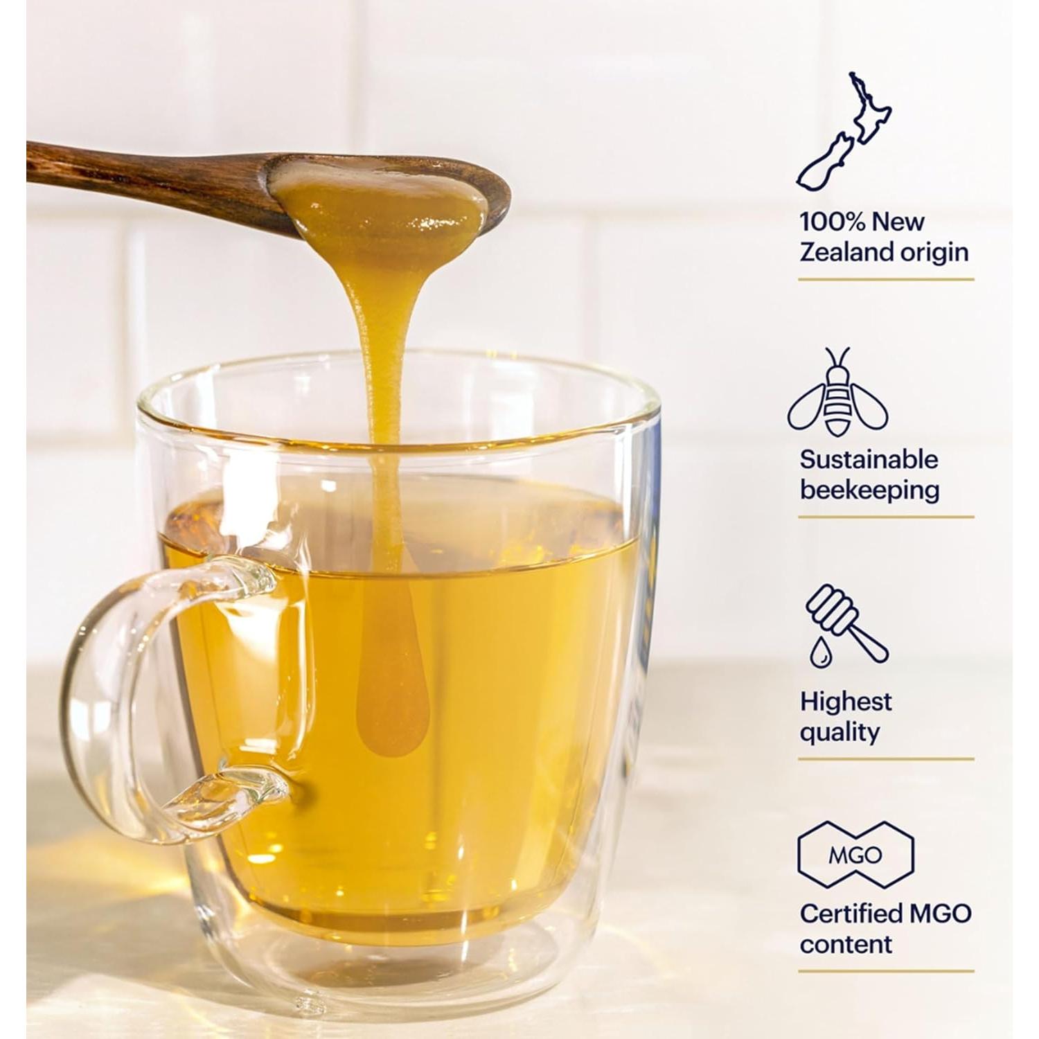 Miel de Manuka Health UMF 6+ MGO 115+ 250g Cruda de Nueva Zelanda