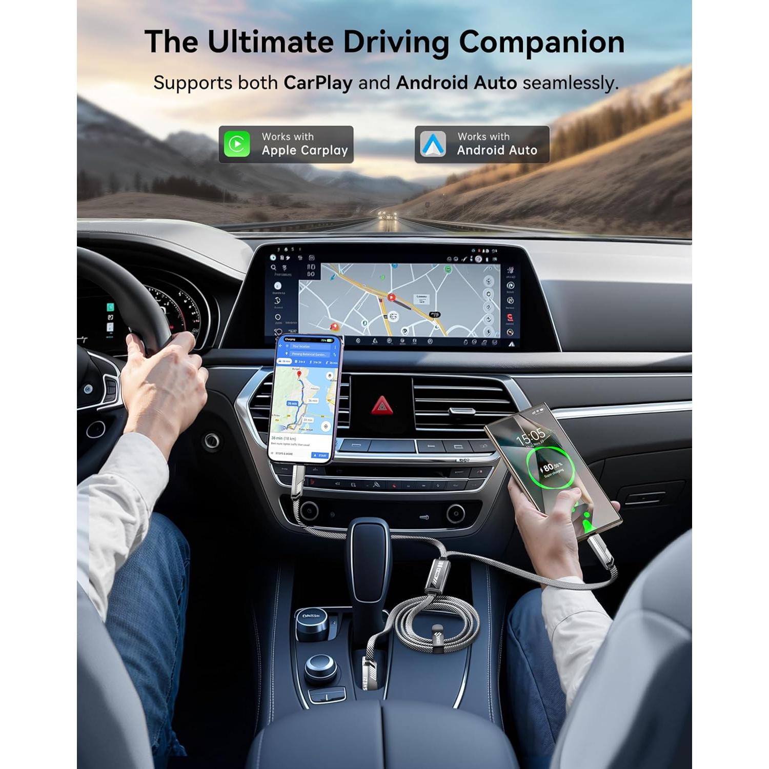 Cable Multi USB C SHEZI 4-en-1 100W Carga Rápida 1.52m