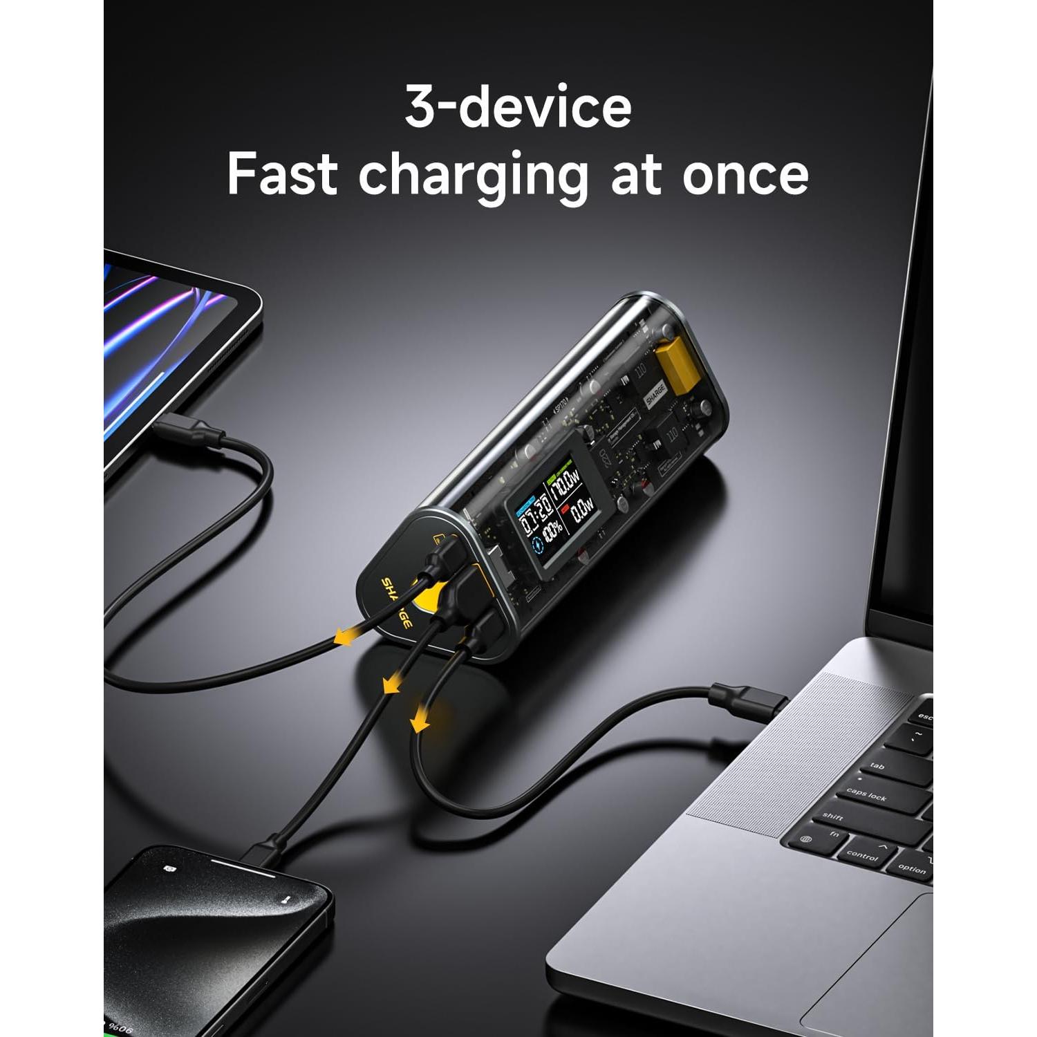 Batería Externa Shargeek 170, 24,000mAh 140W PD3.1 Gris