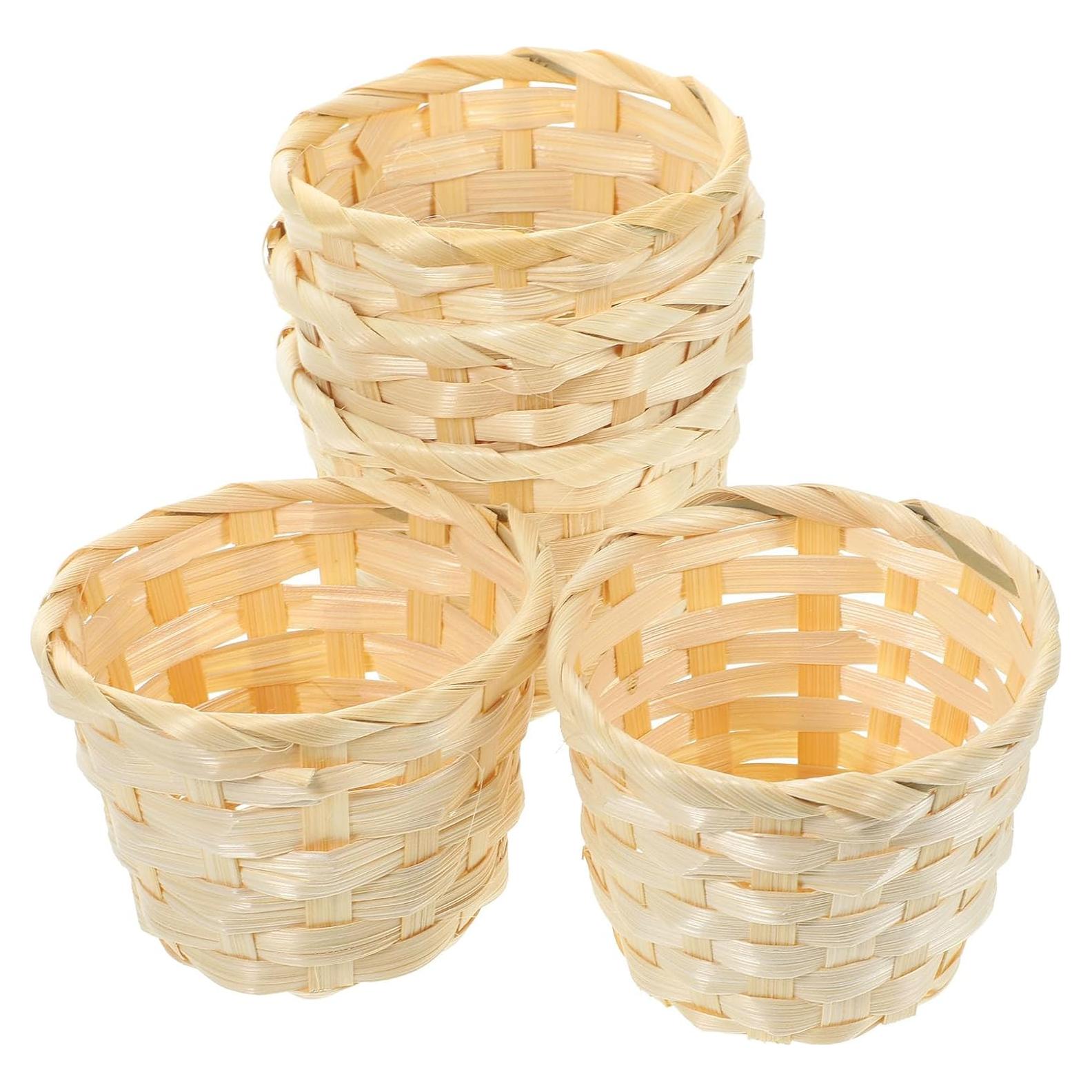 Mini Cestas de Mimbre DOITOOL 5 Piezas 7.5x6cm Bambú