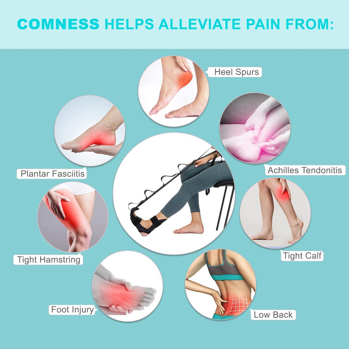 Estirador de pies y pantorrillas Comness - Correa de estiramiento negra