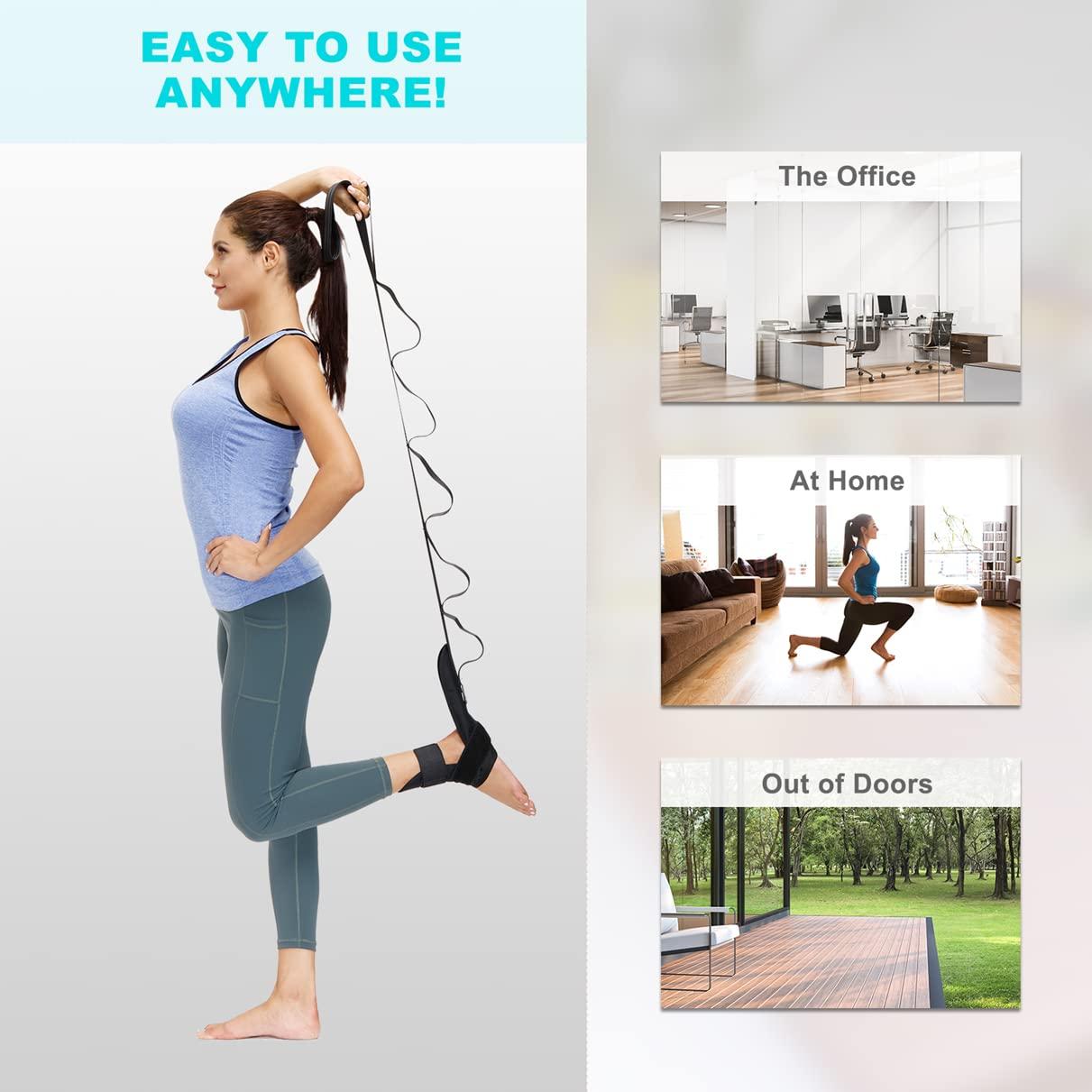 Estirador de pies y pantorrillas Comness - Correa de estiramiento negra