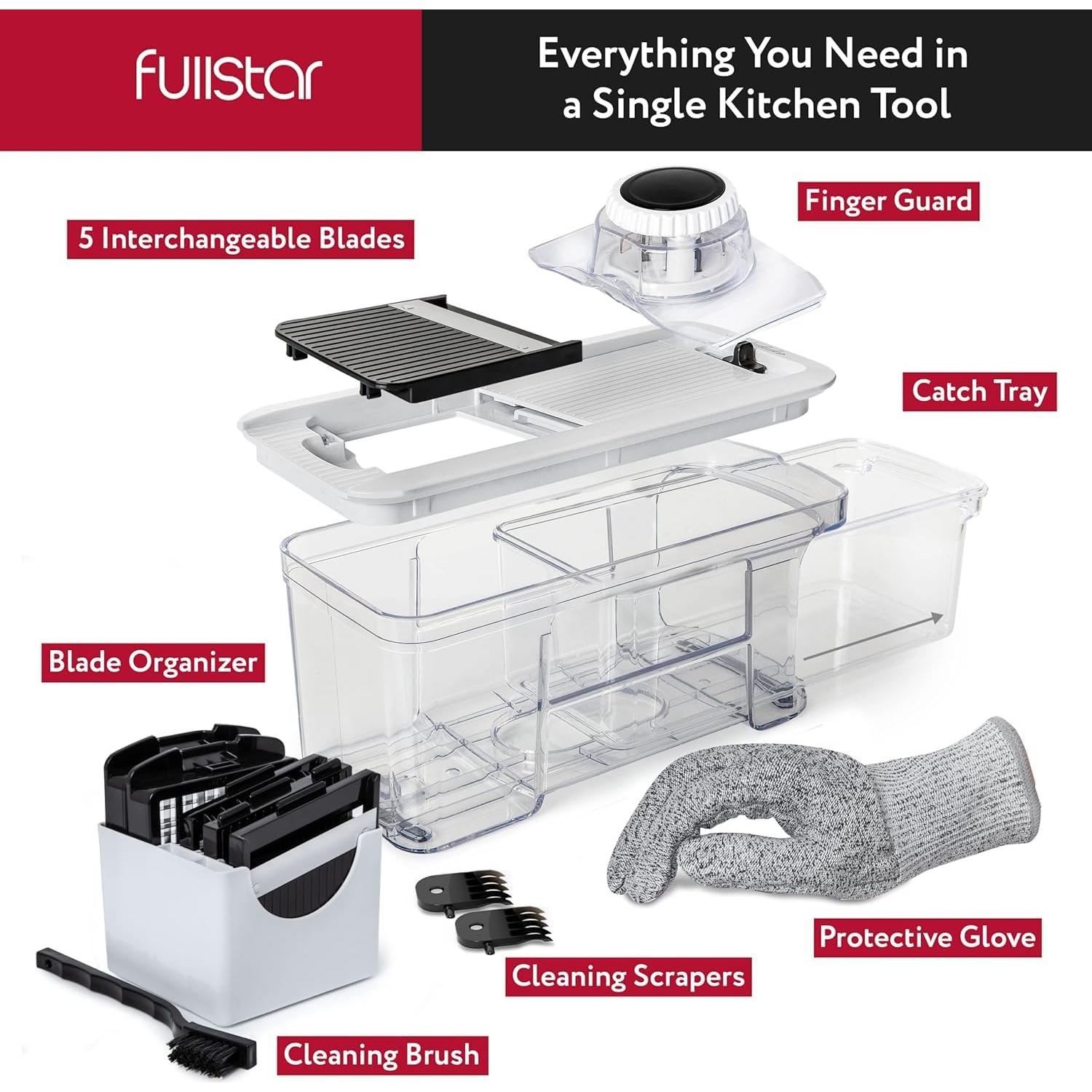 Cortador Mandolina 6 en 1 Fullstar Negro/Blanco - Rallador y Espiralizador