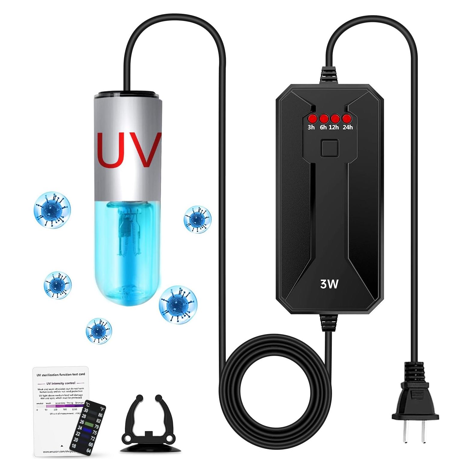 Luz UV de Limpieza de Acuario TAISHAN 3W con Temporizador