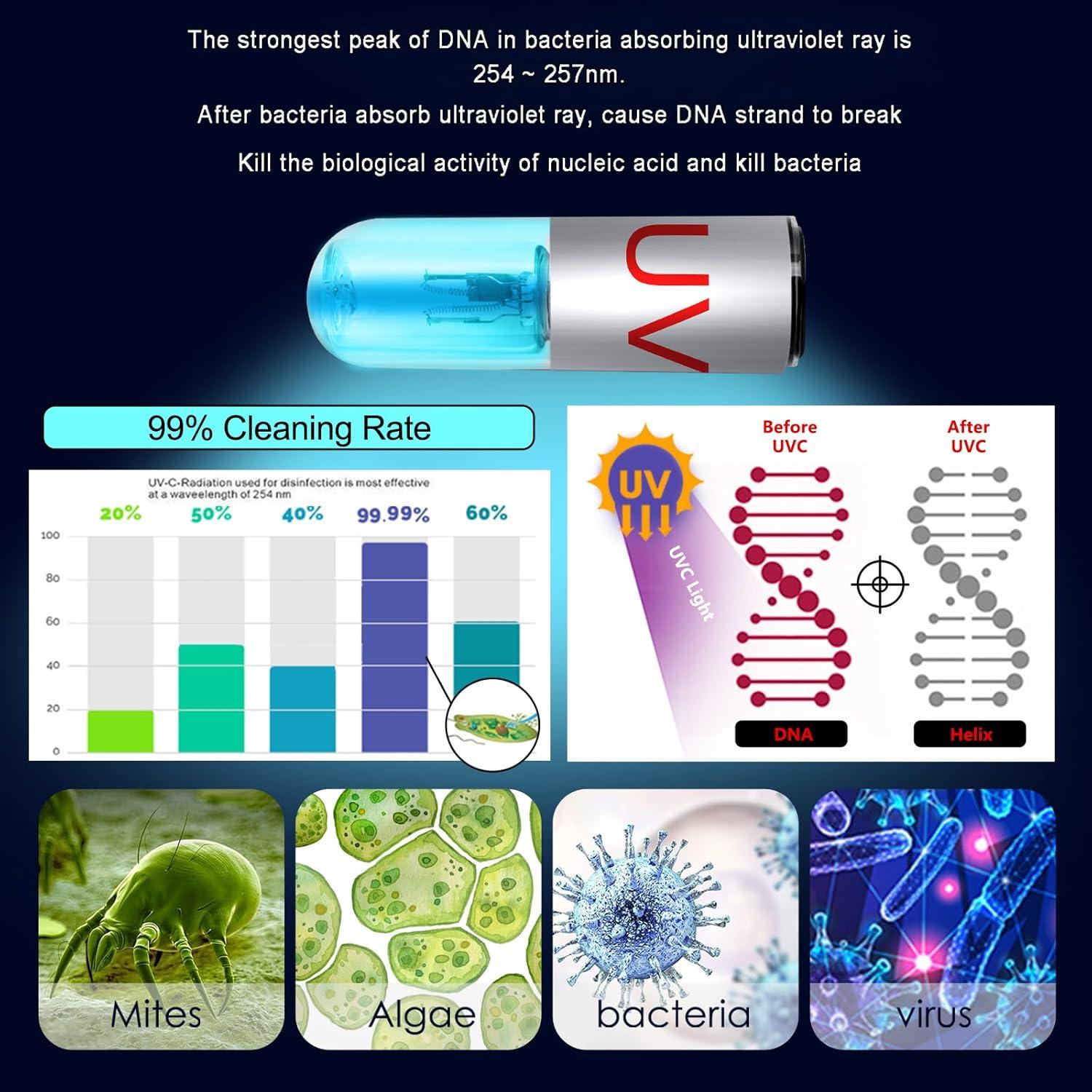 Luz UV de Limpieza de Acuario TAISHAN 3W con Temporizador