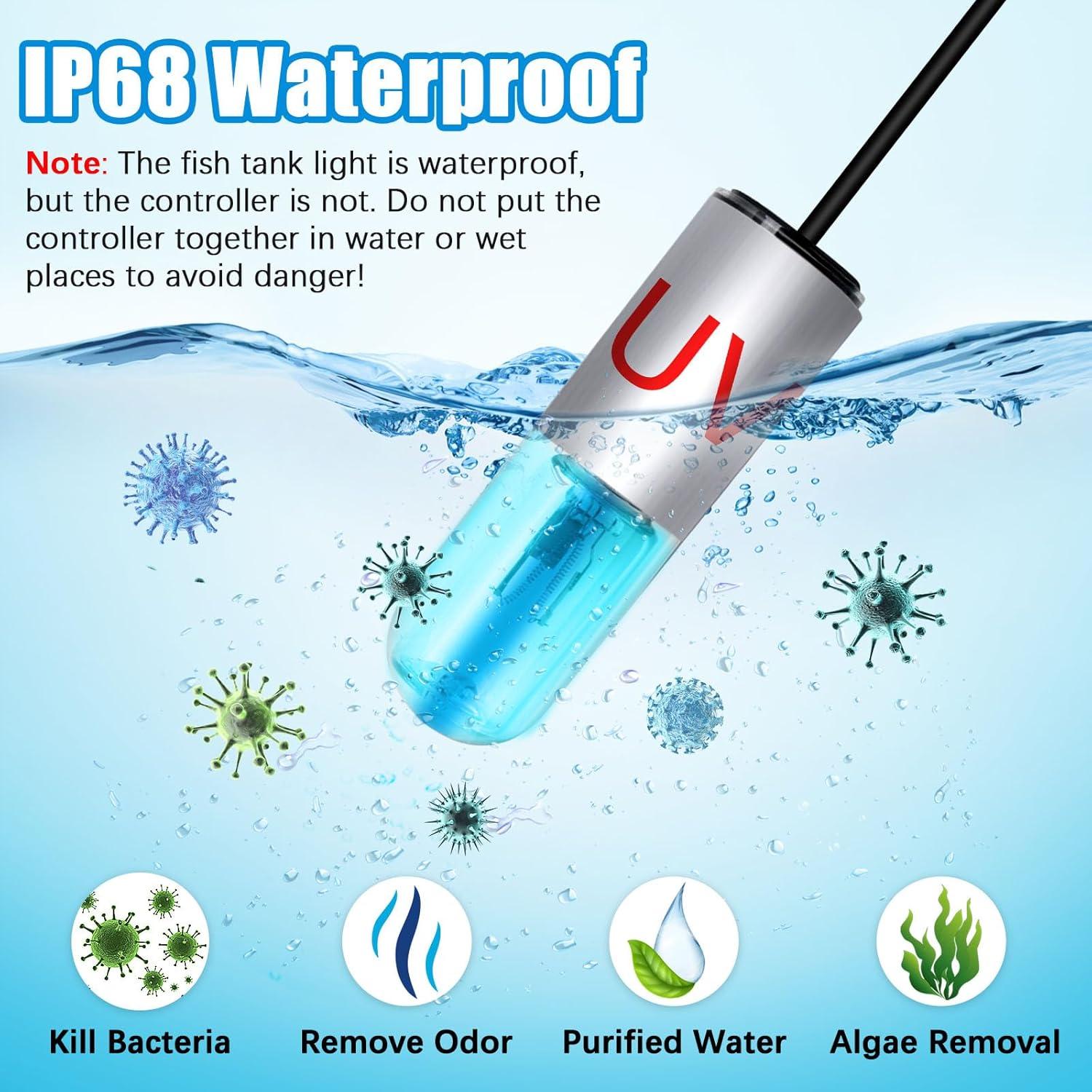 Luz UV de Limpieza de Acuario TAISHAN 3W con Temporizador