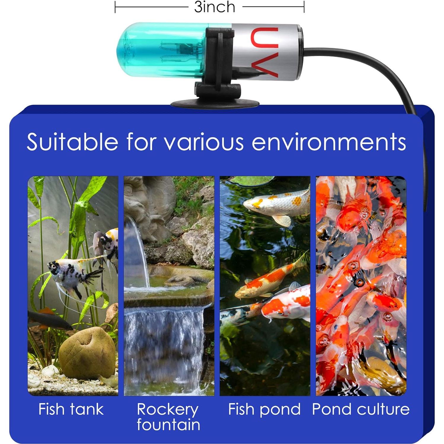 Luz UV de Limpieza de Acuario TAISHAN 3W con Temporizador