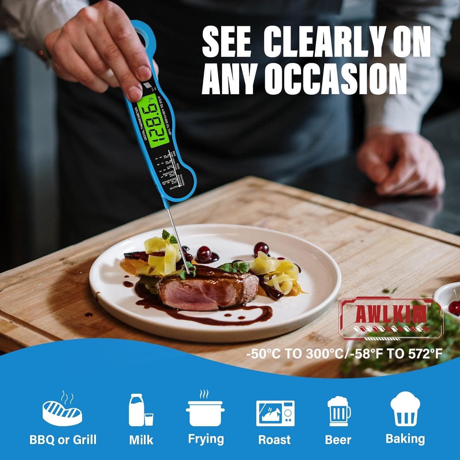 Termómetro Digital de Carne AWLKIM - Lectura Instantánea IP67 Azul