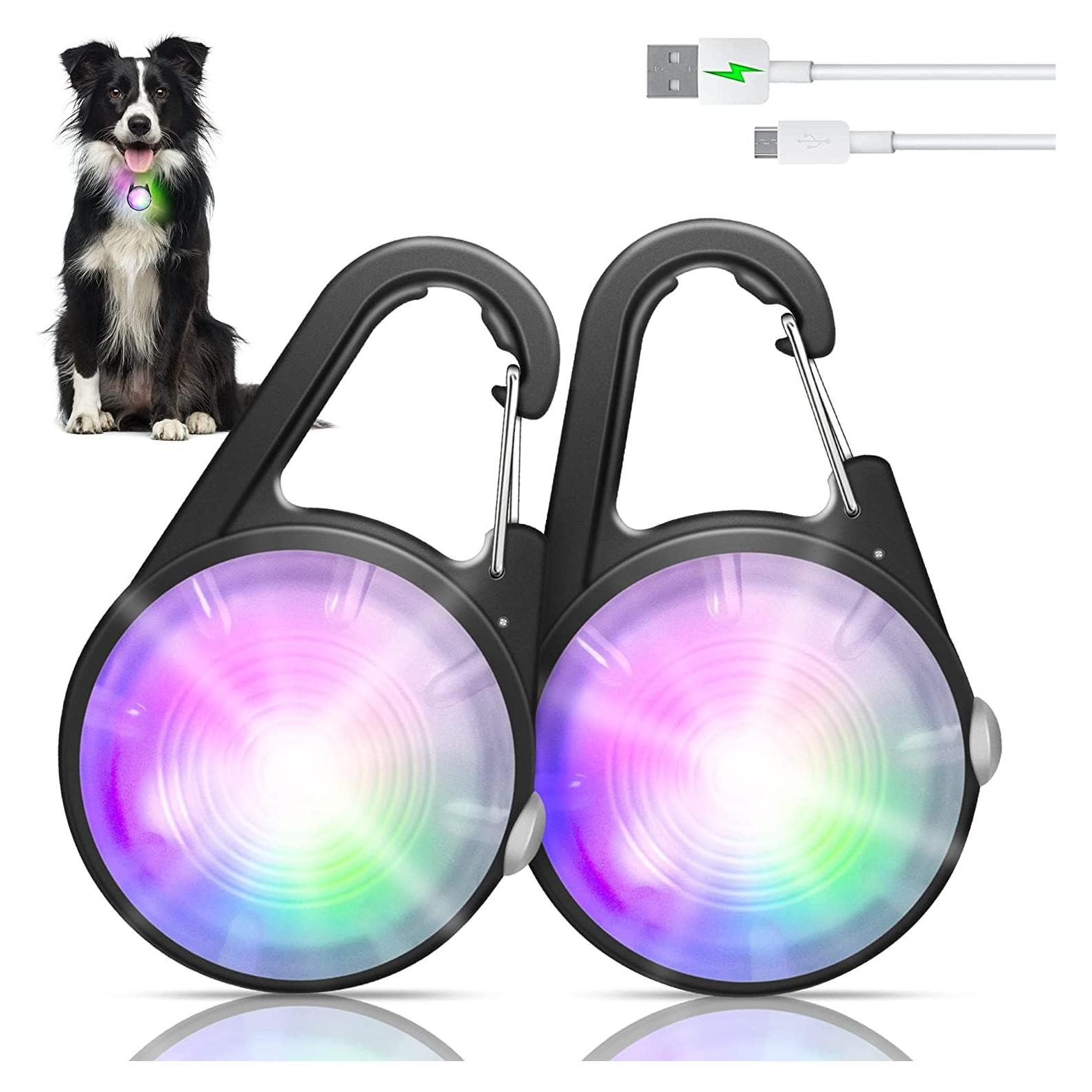 Luz LED Recargable para Collar de Perro QIZIYARDALL IP68 2 Pcs