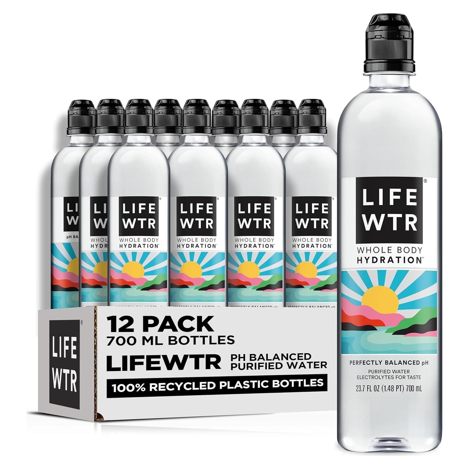 Agua Purificada LIFEWTR 700ml pH Equilibrado Paquete 12