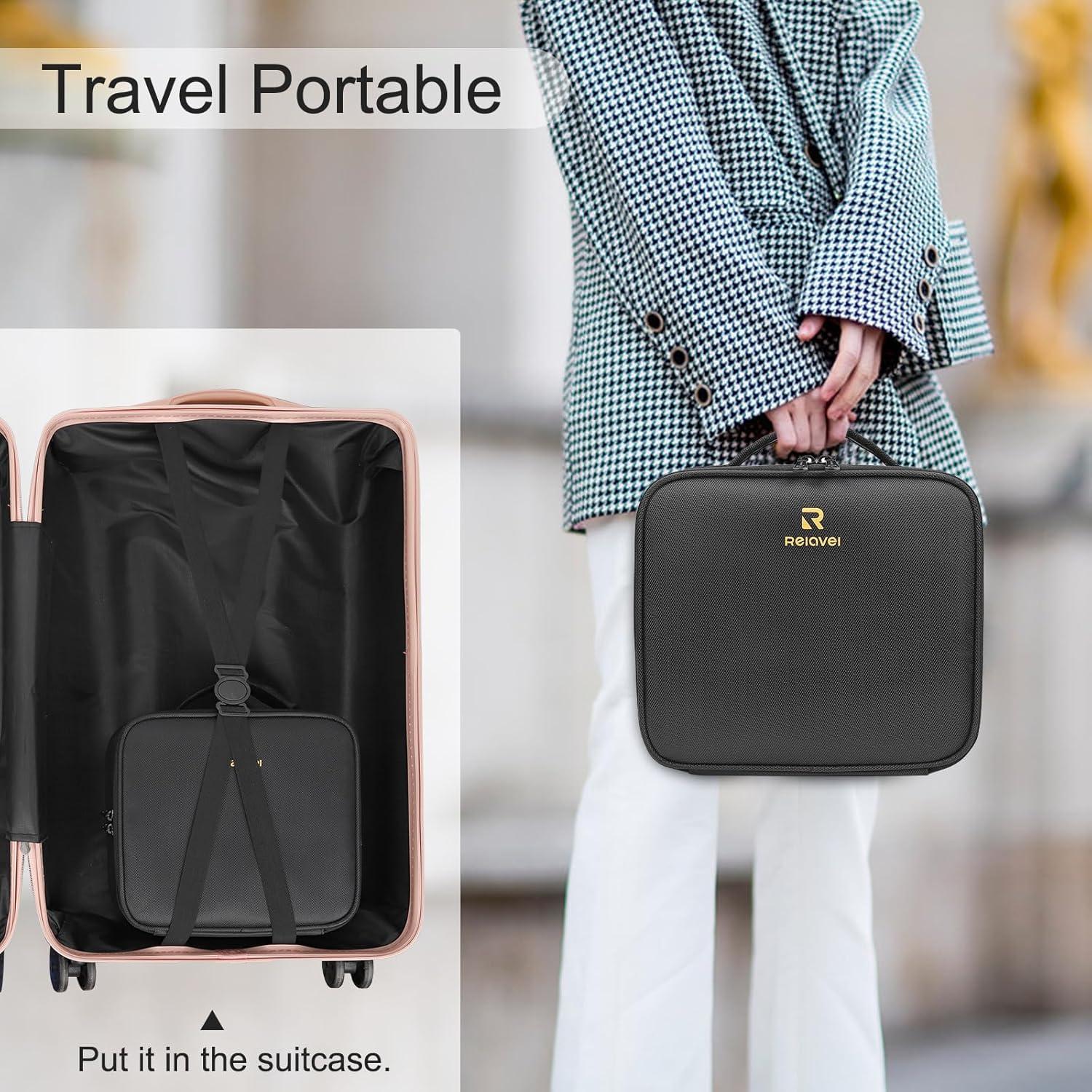 Estuche de Maquillaje de Viaje Relavel Negro 66.6x58.2 cm